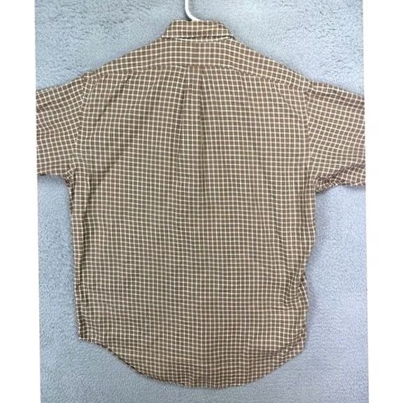 Ralph Lauren VINTAGE Ralph Lauren Shirt Mens Dress Shirt Plaid Button-Down 16 32-33 Tan Yarmouth Pony Size 42R - 2 Thumbnail