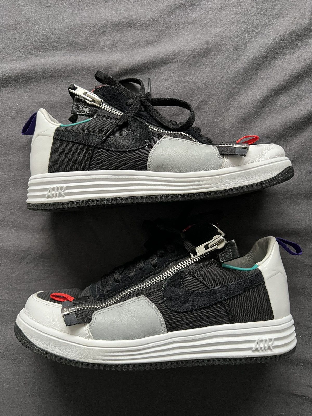 image of Acronym X Nike Lunar Force 1 Low Turbo Green Shoes in Black/White, Men's (Size 9)