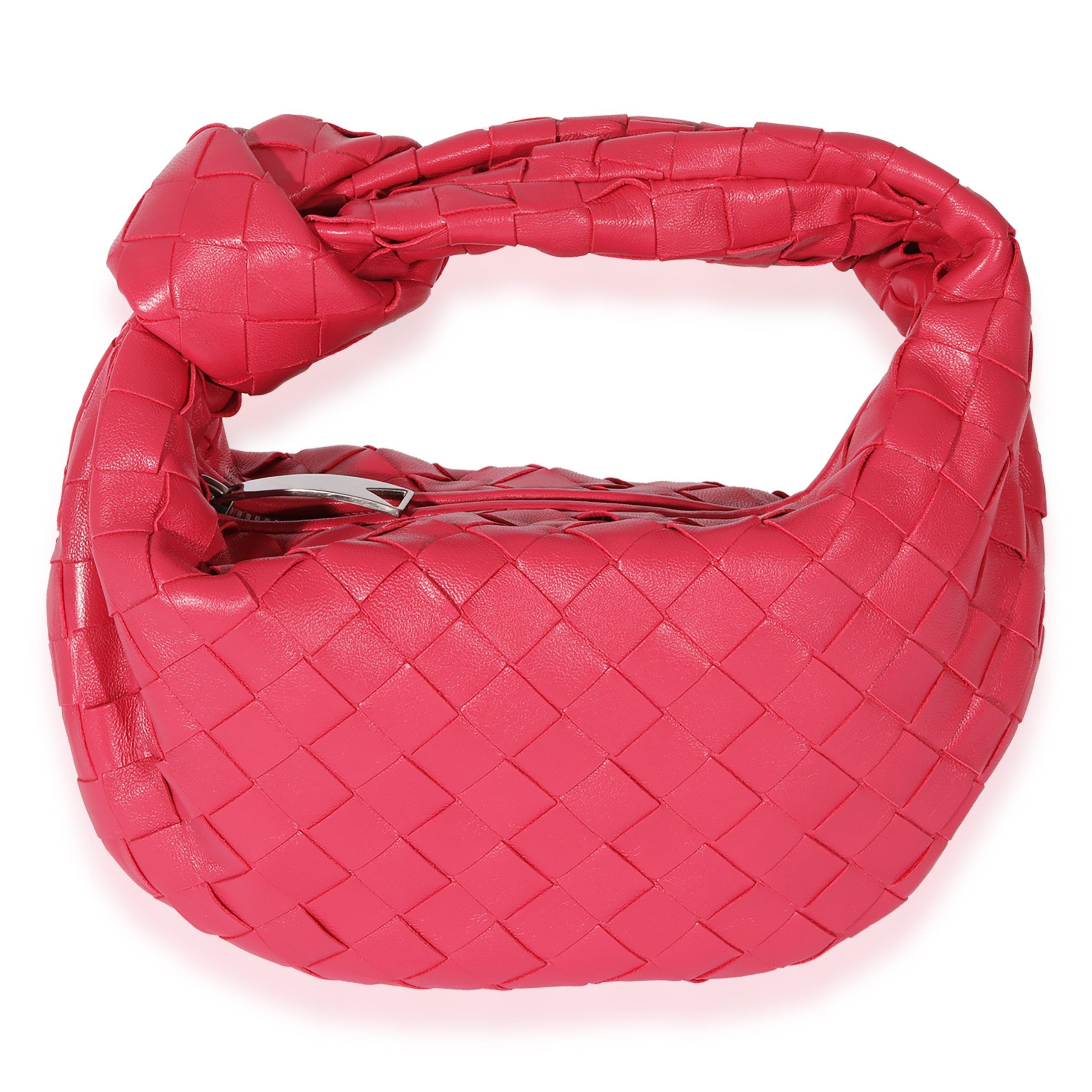 image of Bottega Veneta Pink Intrecciato Leather Jodie, Women's