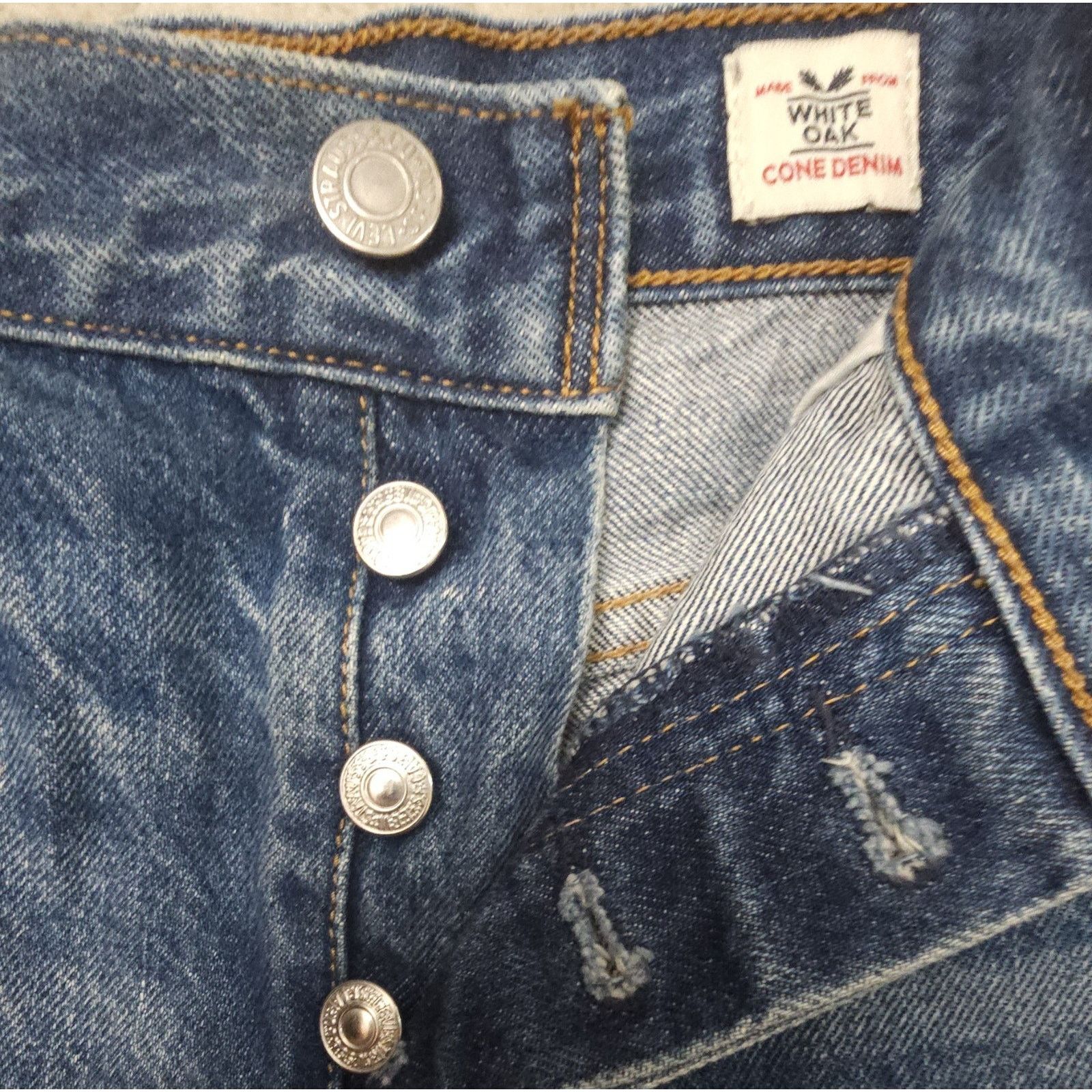 Levi's Levis Shorts White Oak Cone Denim Cuffed Button Fly Festival Size 29" - 4 Thumbnail