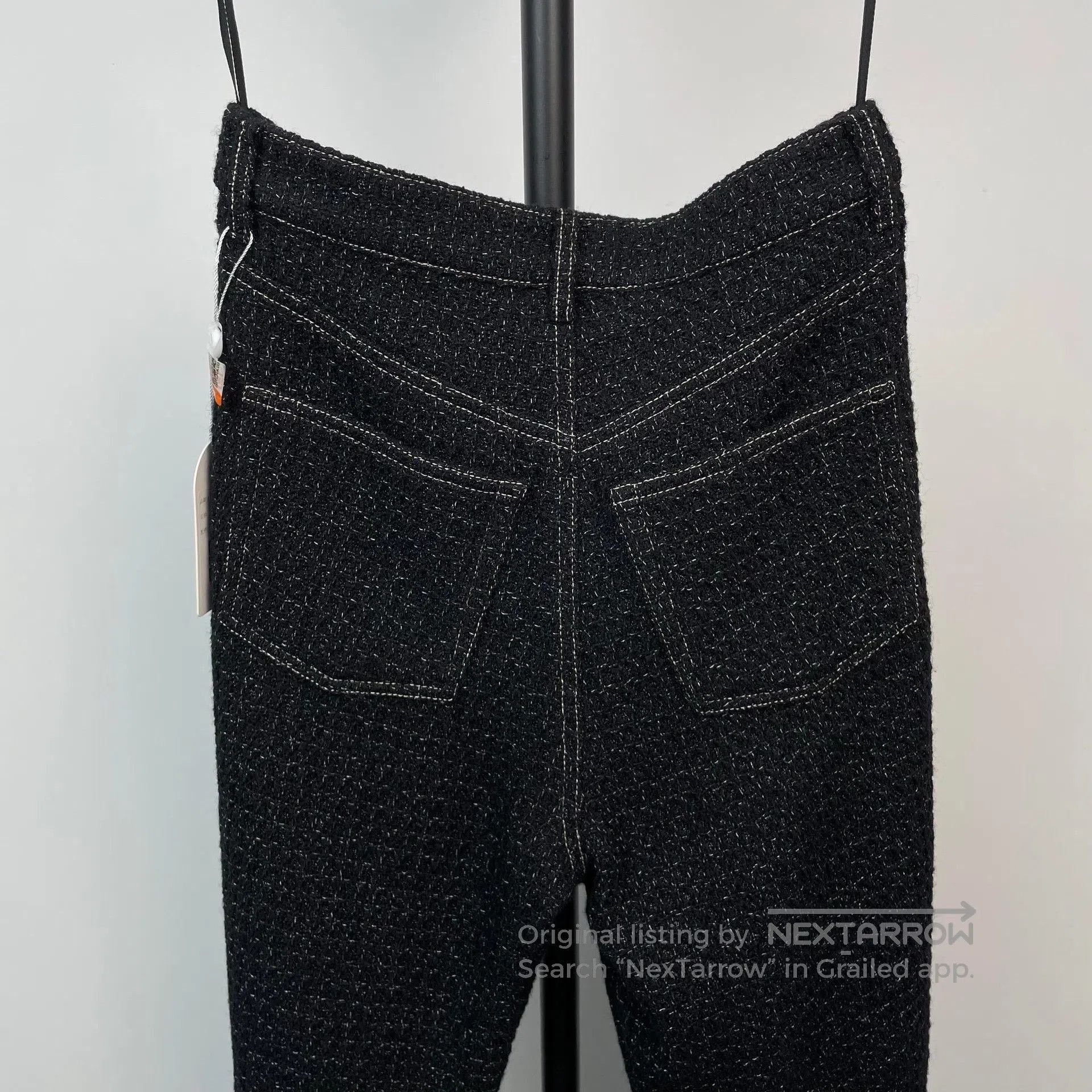 Chanel Chanel Black Wool Soft Nye Silk Weave Trousers Straight Le Size 35" - 9 Thumbnail