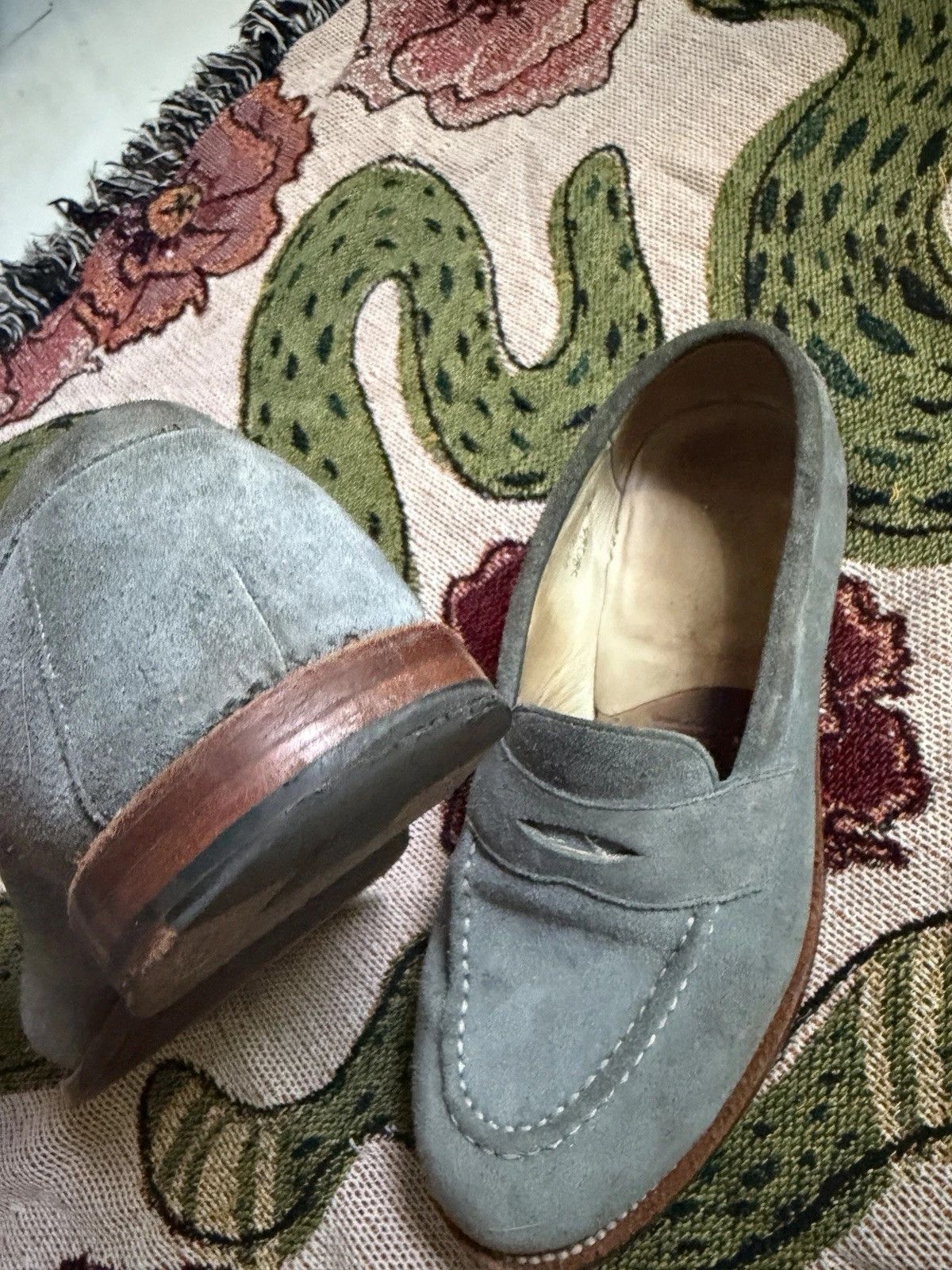 Grant Stone Kudu Suede Traveller Loafer in Blue, Men's (Size 8) — image 2 of 4