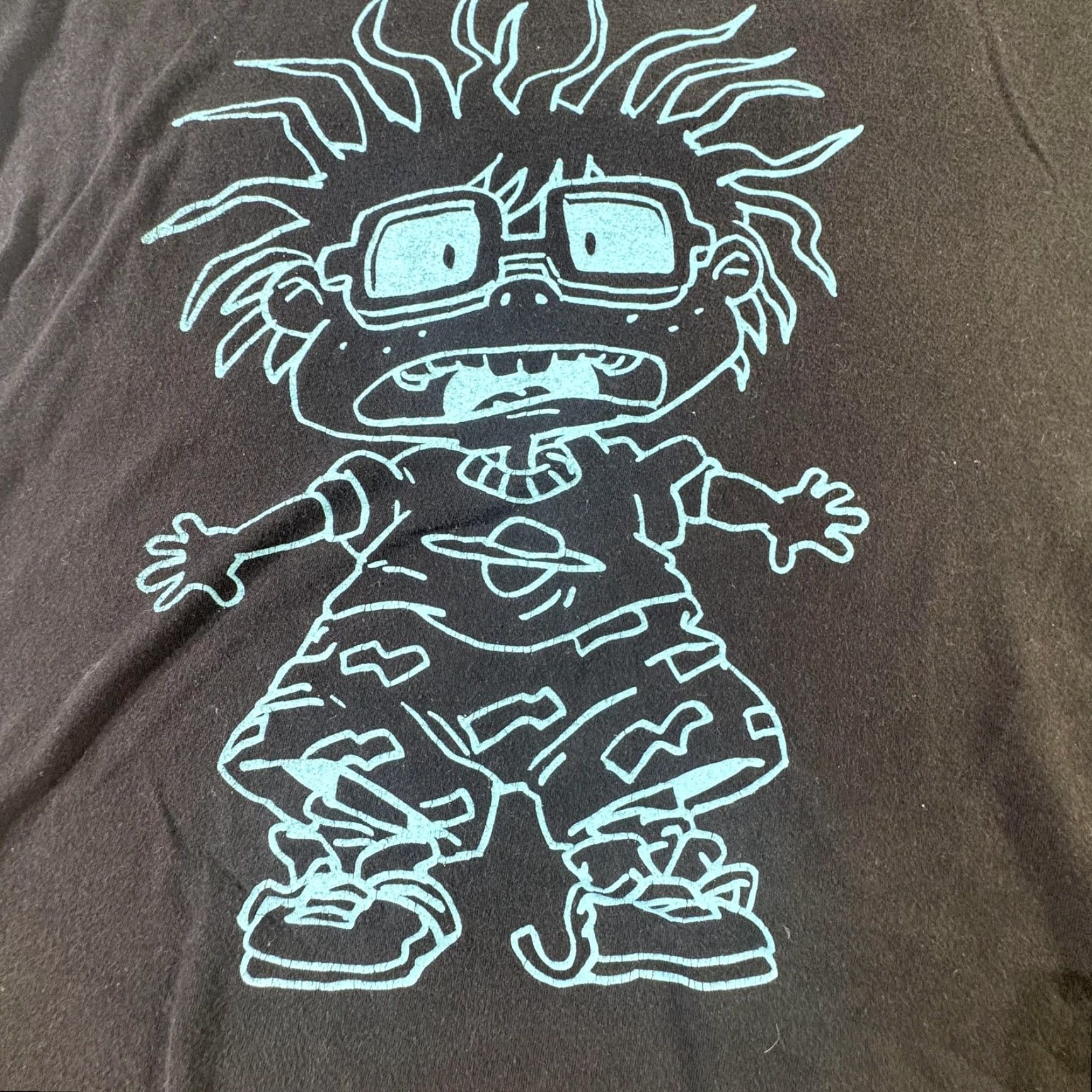 Nickelodeon VINTAGE Rugrats Shirt Mens Large Black Chuckie Reptar 1991 Cartoon Graphic Tee 90s Size US L / EU 52-54 / 3 - 3 Thumbnail
