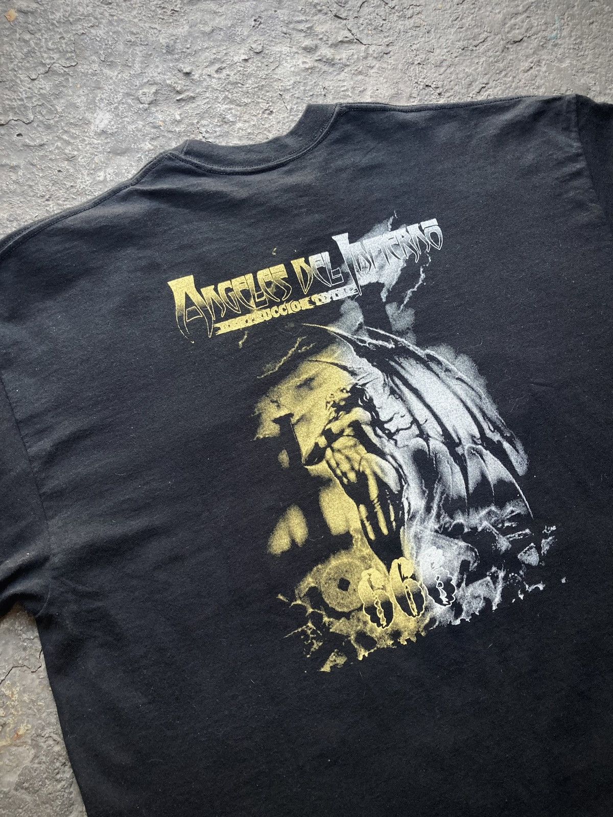Band Tees × Vintage Vintage 90s Ángeles Del Infierno Mexican Bootleg Band Tee Size US XL / EU 56 / 4 - 13 Thumbnail