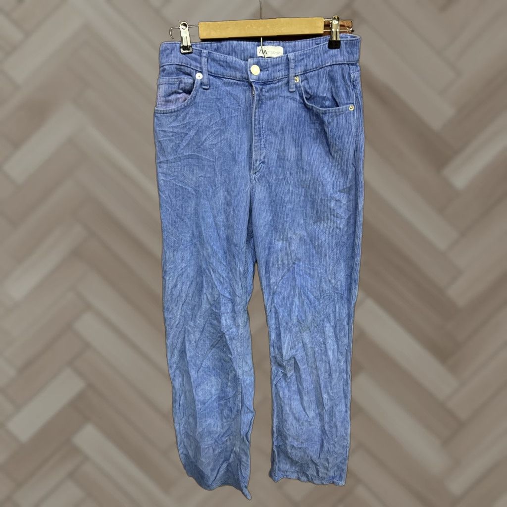 Zara Zara Womens Purple Corduroy Pants Flared Bottom Size 8 Size 30" / US 8 / IT 44 - 1 Thumbnail