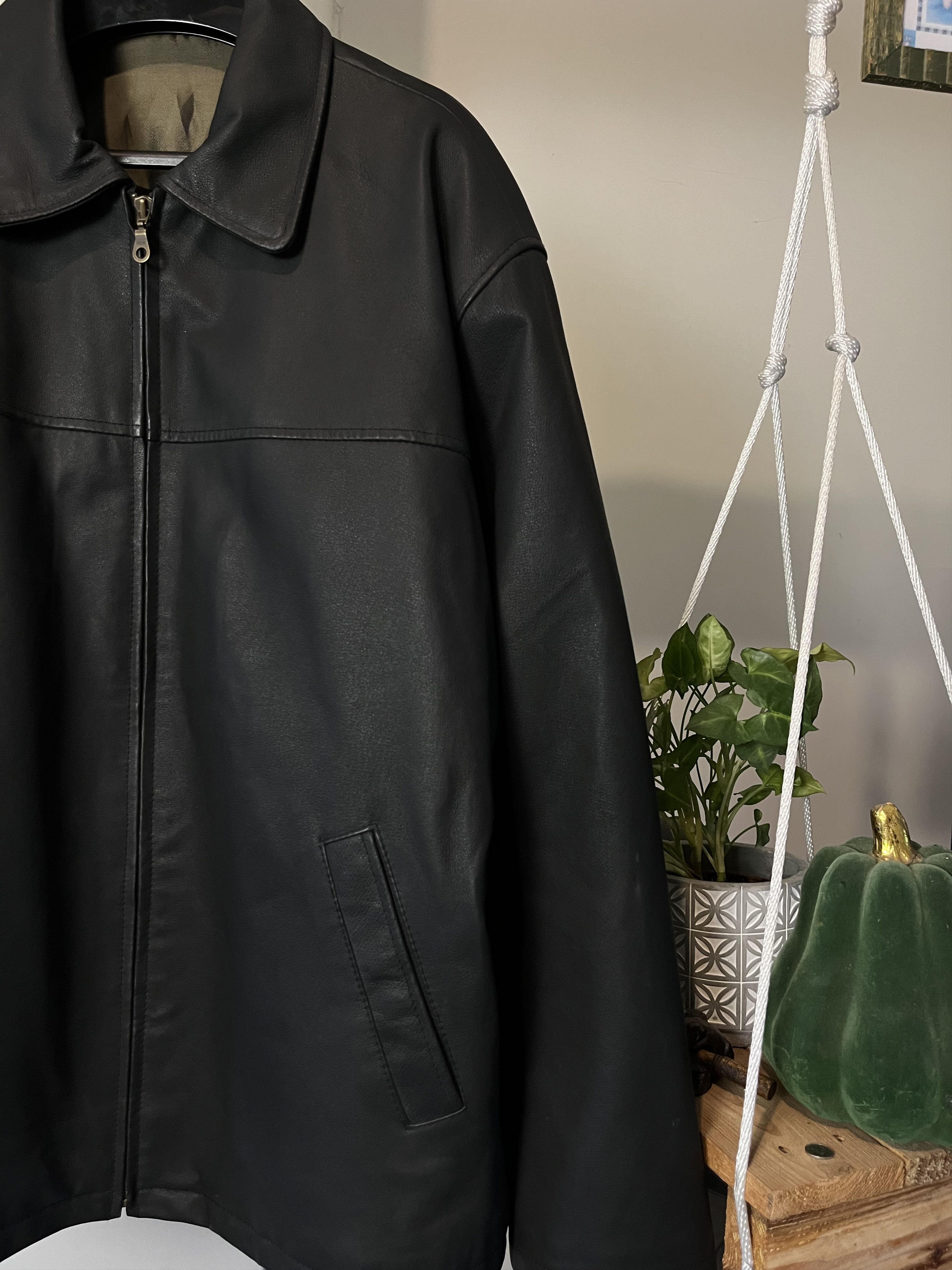 Vintage 90s Real Leather Opium Oversized Jacket Size US L / EU 52-54 / 3 - 5 Thumbnail