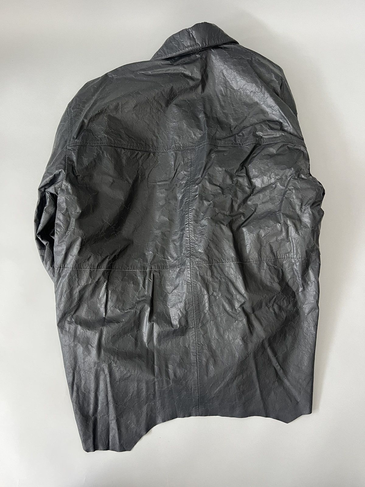 Acne Studios Acne Studios Asymmetric coated crinkled-leather shirt Size US S / EU 44-46 / 1 - 8 Thumbnail