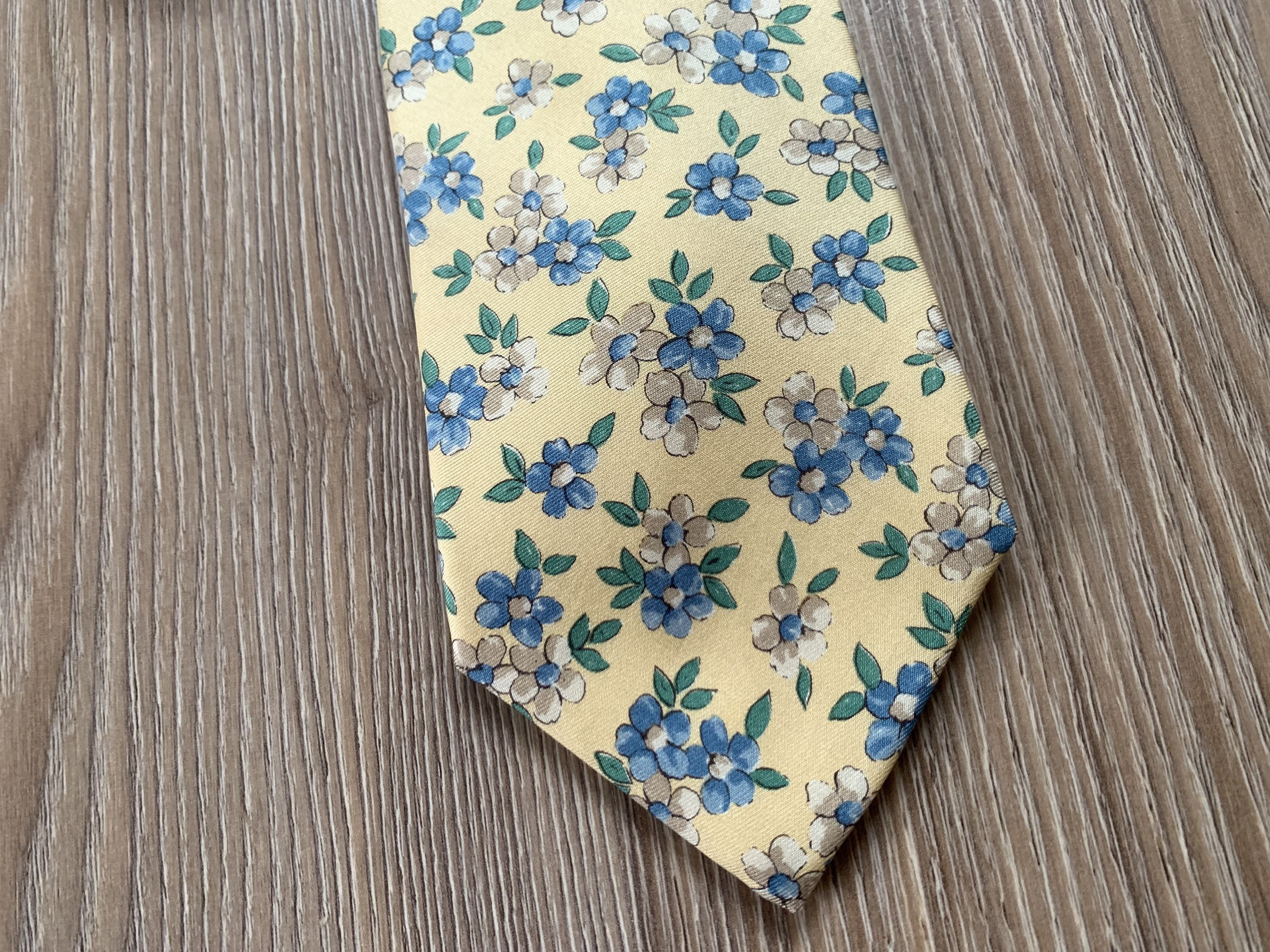 Faconnable Faconnable Hand Made Flower Printed Silk Tie Size ONE SIZE - 4 Thumbnail