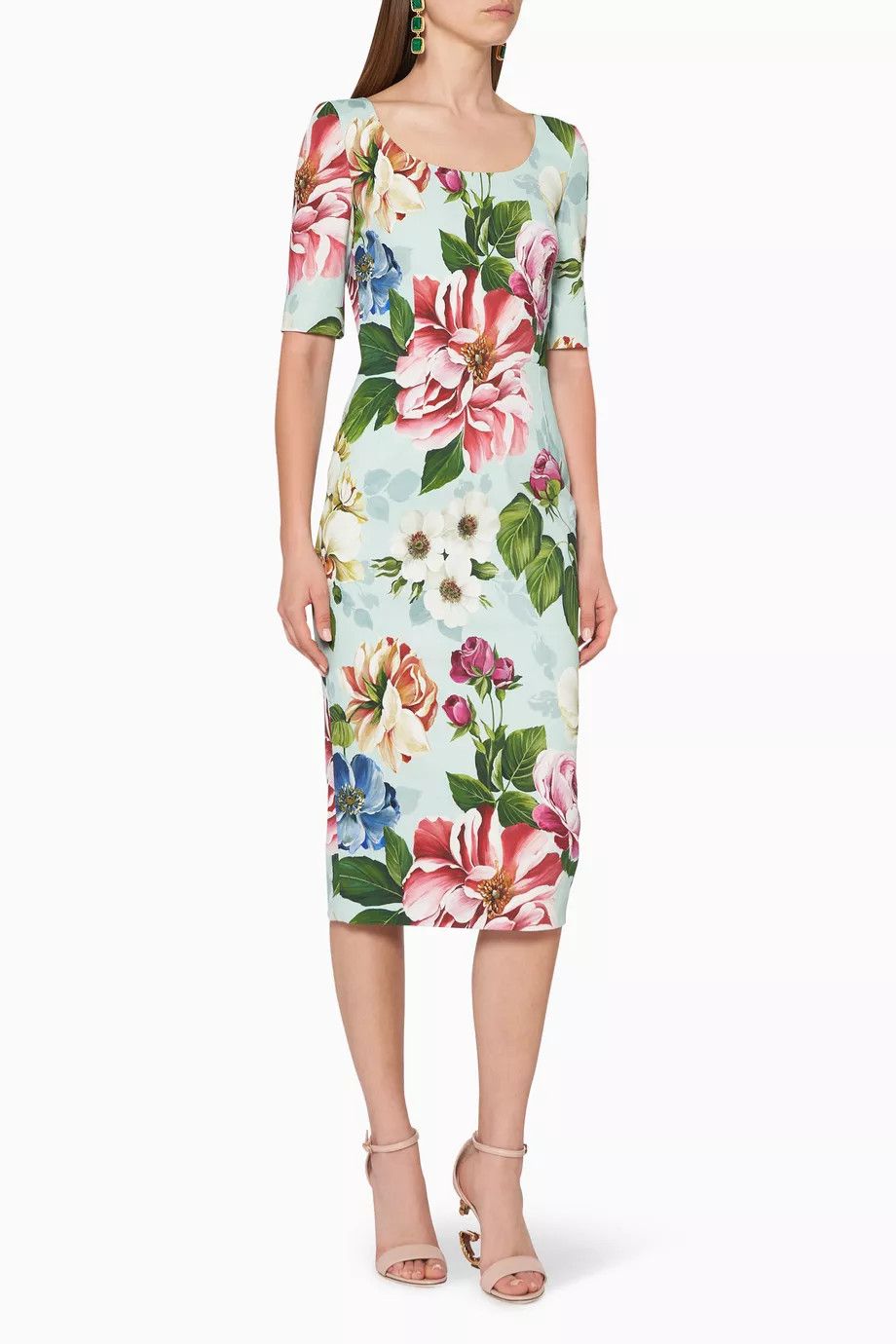 Dolce & Gabbana o1y0825 Midi Dress in Multicolor Size XS / US 0-2 / IT 36-38 - 1 Thumbnail