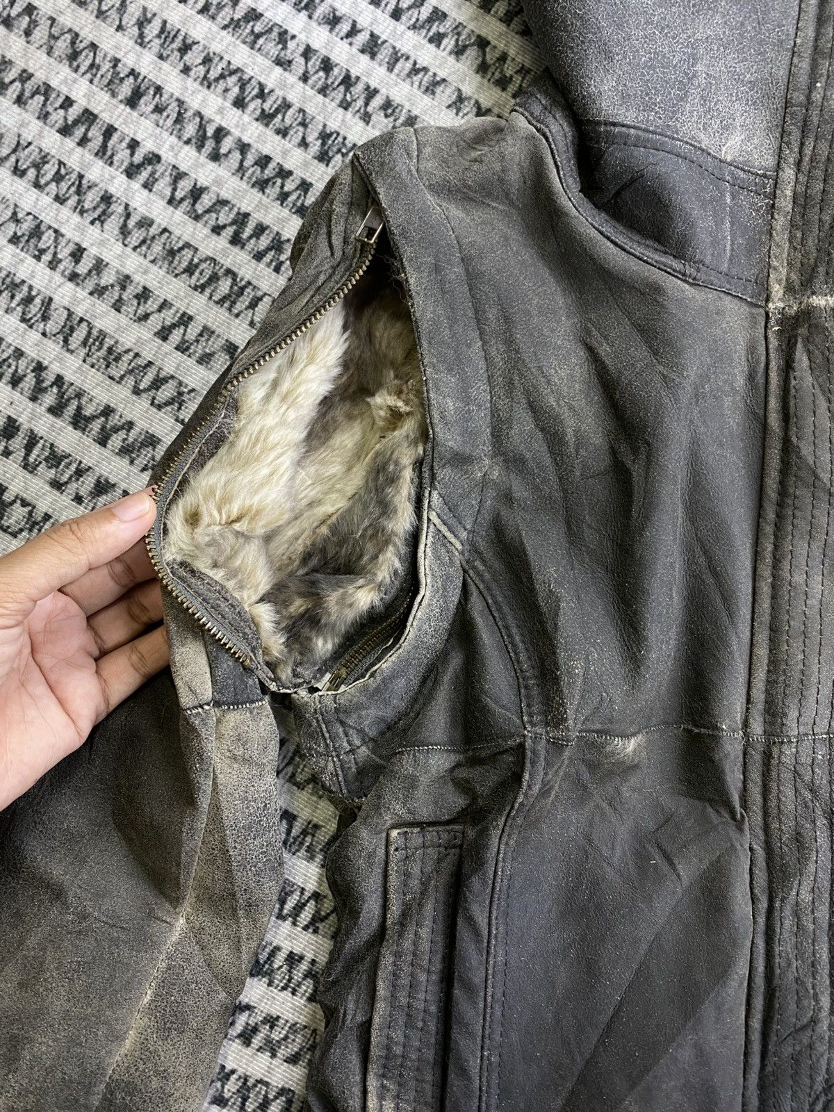 Japanese Brand Vintage Japan Patchwork Leather Biker Jacket Size S / US 4 / IT 40 - 7 Thumbnail