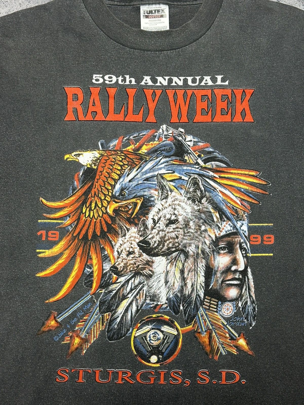 Tultex Vintage Rally Week 1999 59th Annual Tultex tag Tee Size US XL / EU 56 / 4 - 5 Thumbnail