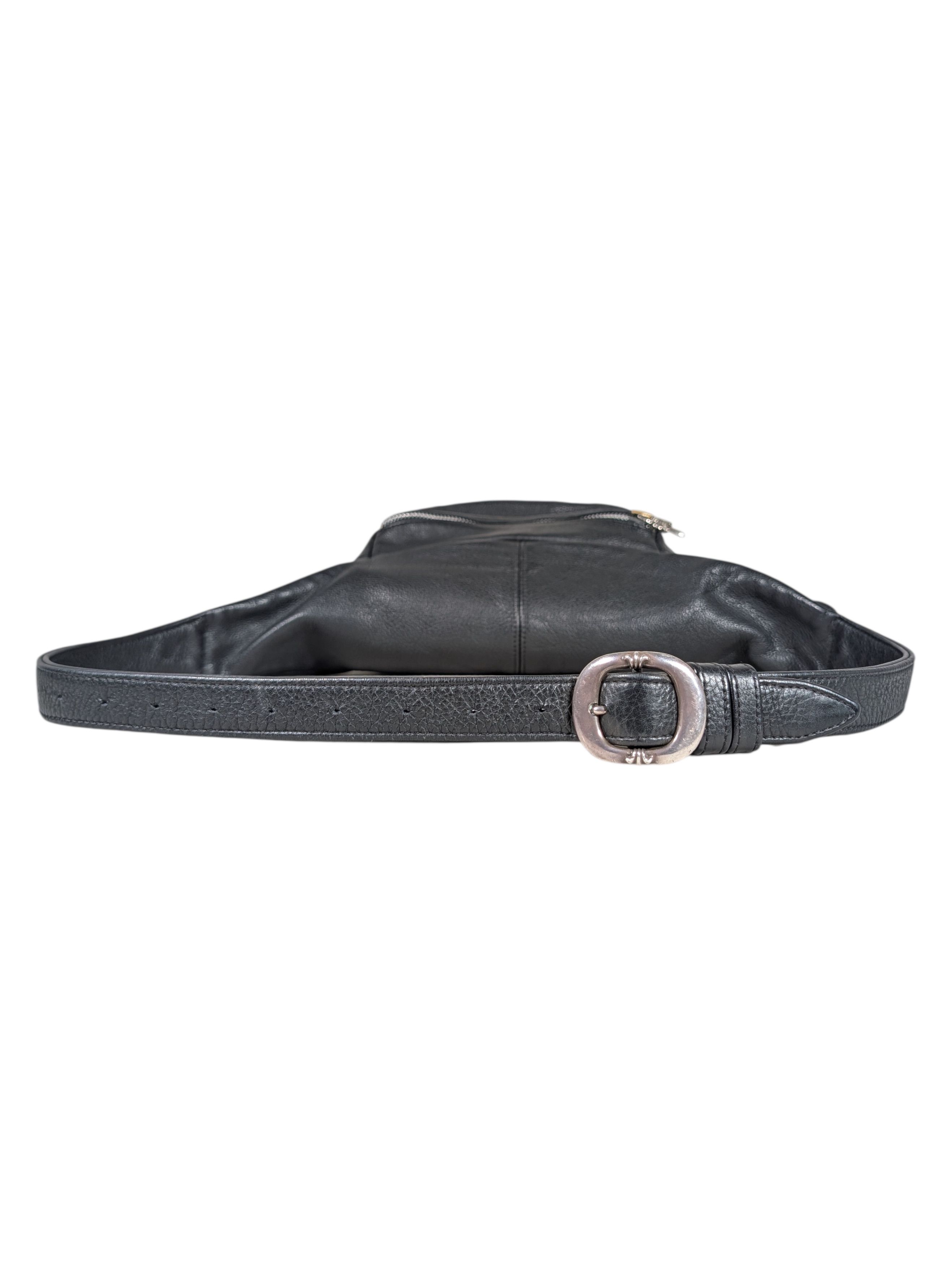 Chrome Hearts SNAT PACK #1 MESSENGER SHOULDER BAG WAIST BAG BLACK LEATHER Size ONE SIZE - 2 Thumbnail