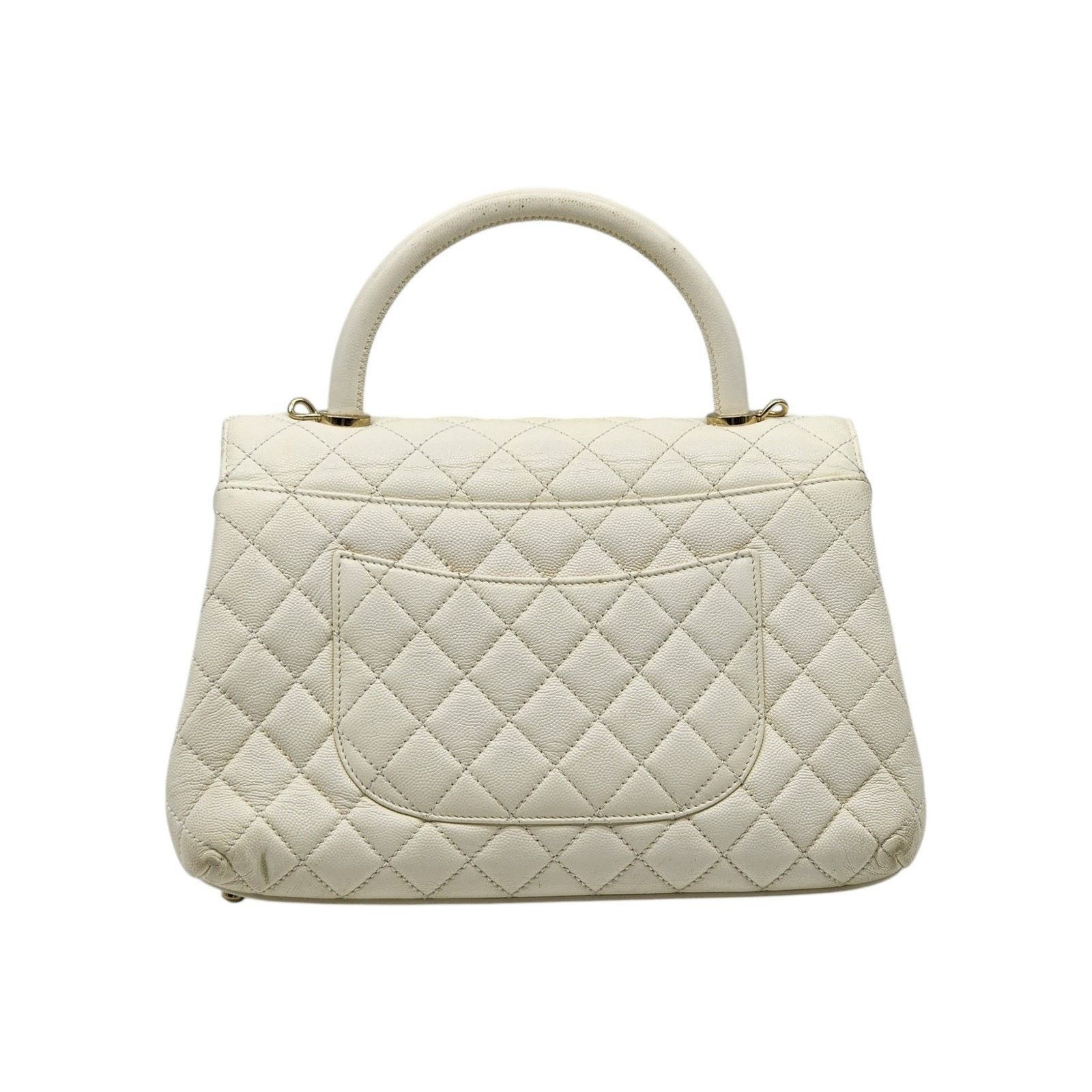 Chanel Coco Top Handle Leather Flap Shoulder Bag White - Preowned Size ONE SIZE - 2 Thumbnail