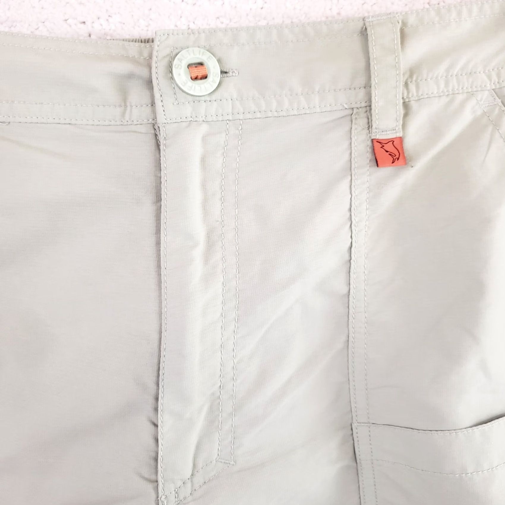 Vintage Salt Life Men's XXL Green Cargo Shorts Nylon Quick Dry Logo Size US 39 - 4 Thumbnail