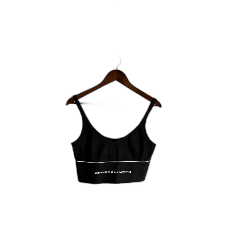 Alexander Wang Black Letter Mesh Tank Top