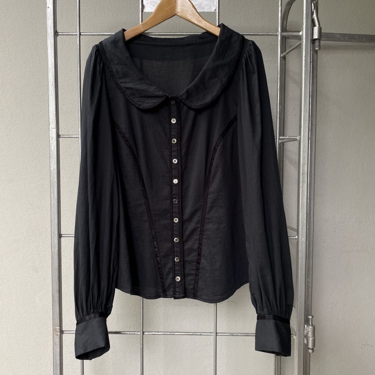 Tsumori Chisato Black Long Sleeve Blouse Peter Pan Collar