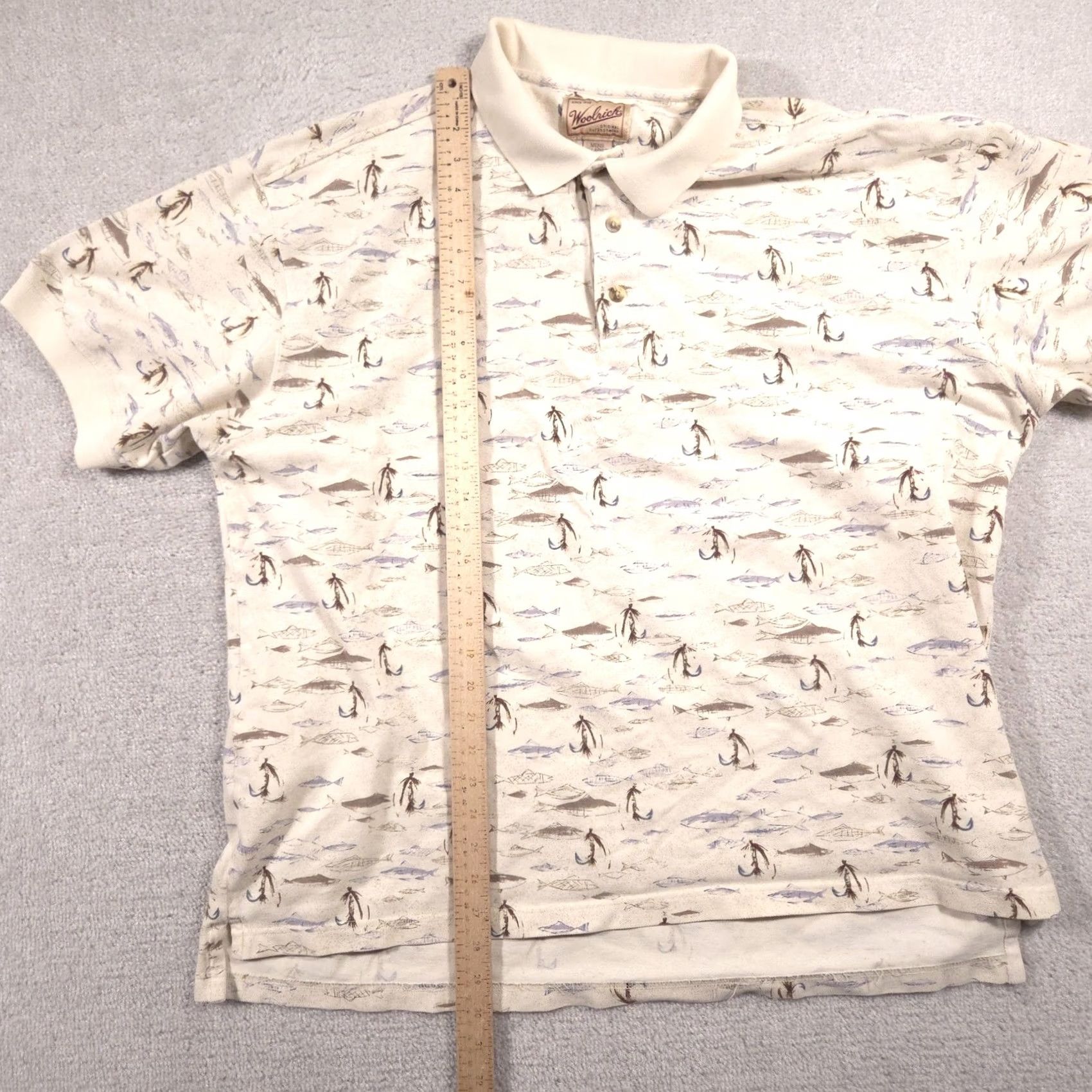Vintage VINTAGE Woolrich Polo Shirt Mens XL White Fishing Graphic Print 90s Shirt Size US XL / EU 56 / 4 - 7 Thumbnail