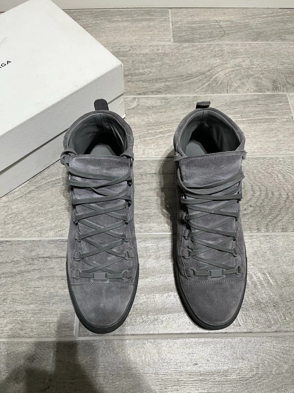 Balenciaga Balenciaga Arena Gray 14 Suede High Top Sneakers Size US 14 / EU 47 - 3 Thumbnail