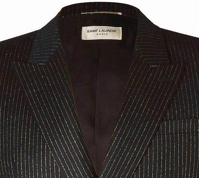 Saint Laurent Paris SAINT LAURENT Double-Breasted Black Pinstripe Blazer Size 50 Size 50R - 5 Thumbnail
