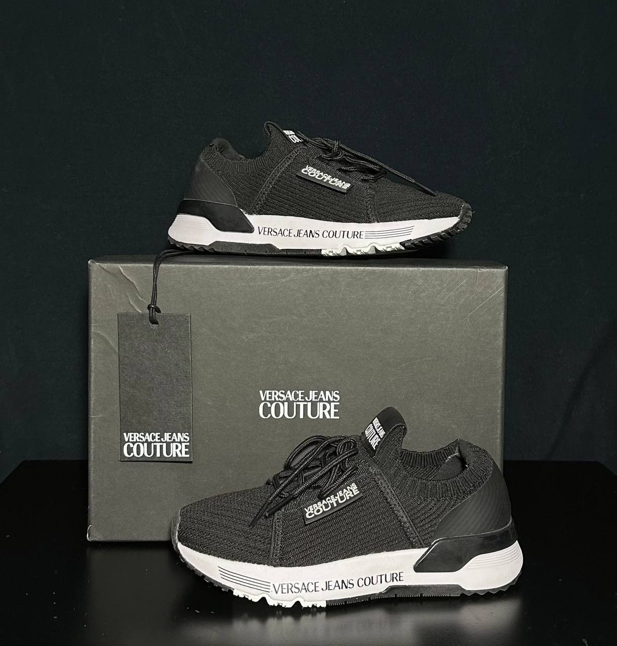 Versace × Versace Jeans Couture NEW! VERSACE jeans couture black dynamic sneakers Size US 4 / IT 34 - 1 Thumbnail