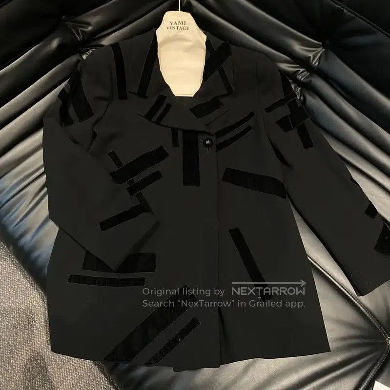 Chanel Chanel Black Silk Striped Women's Jacket . Size M / US 6-8 / IT 42-44 - 1 Thumbnail