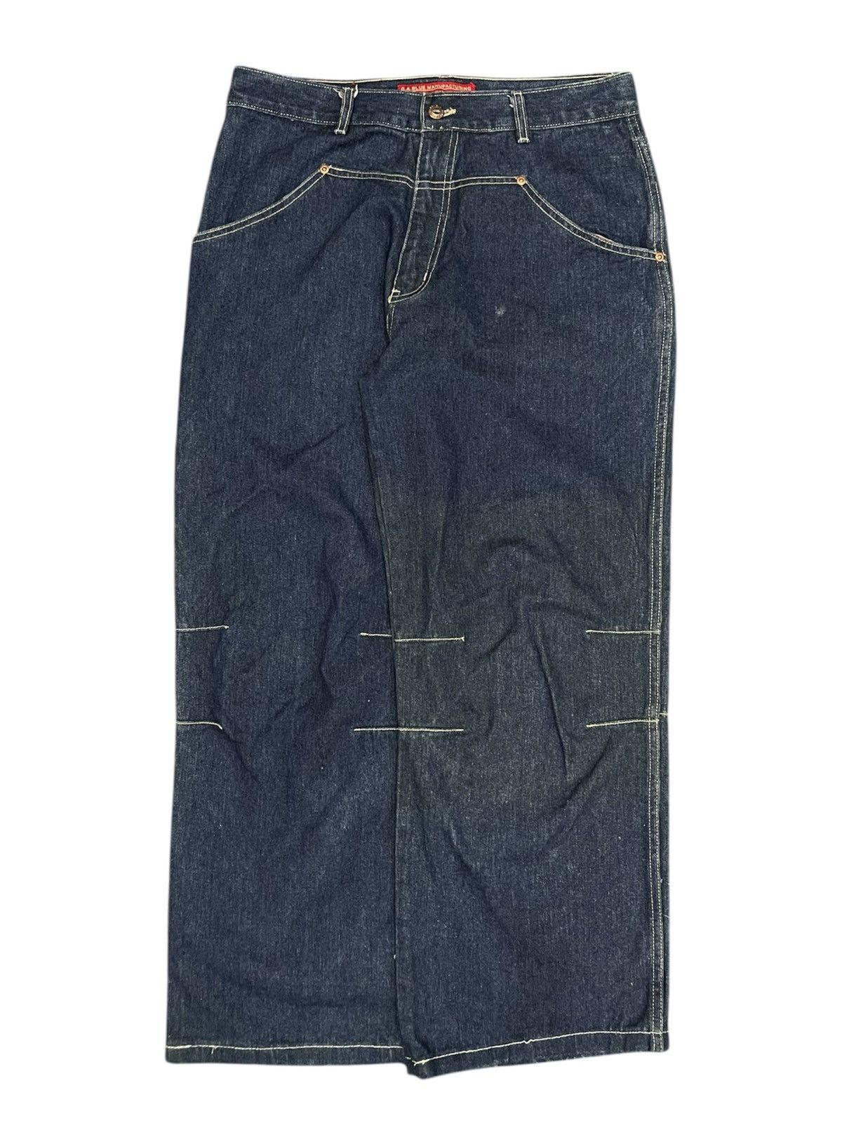 A.P.C. Vintage GA Blue Barrel Leg Baggy Indigo Blue Wide Jeans Size US 34 / EU 50 - 1 Thumbnail