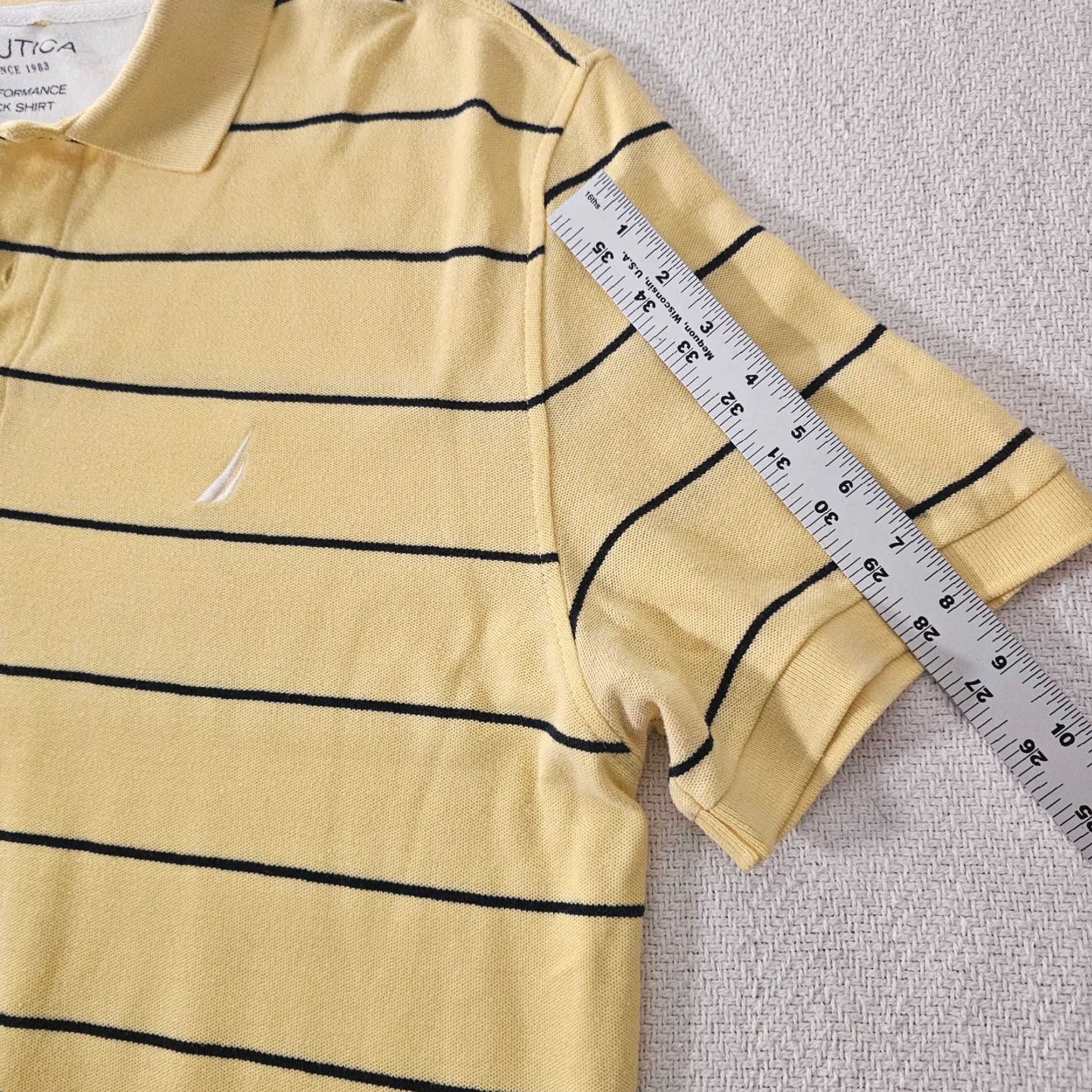 Nautica Nautica Polo Shirt Men's XL Yellow Striped Classic Fit Performance Deck Golf Polo Size US XL / EU 56 / 4 - 7 Thumbnail