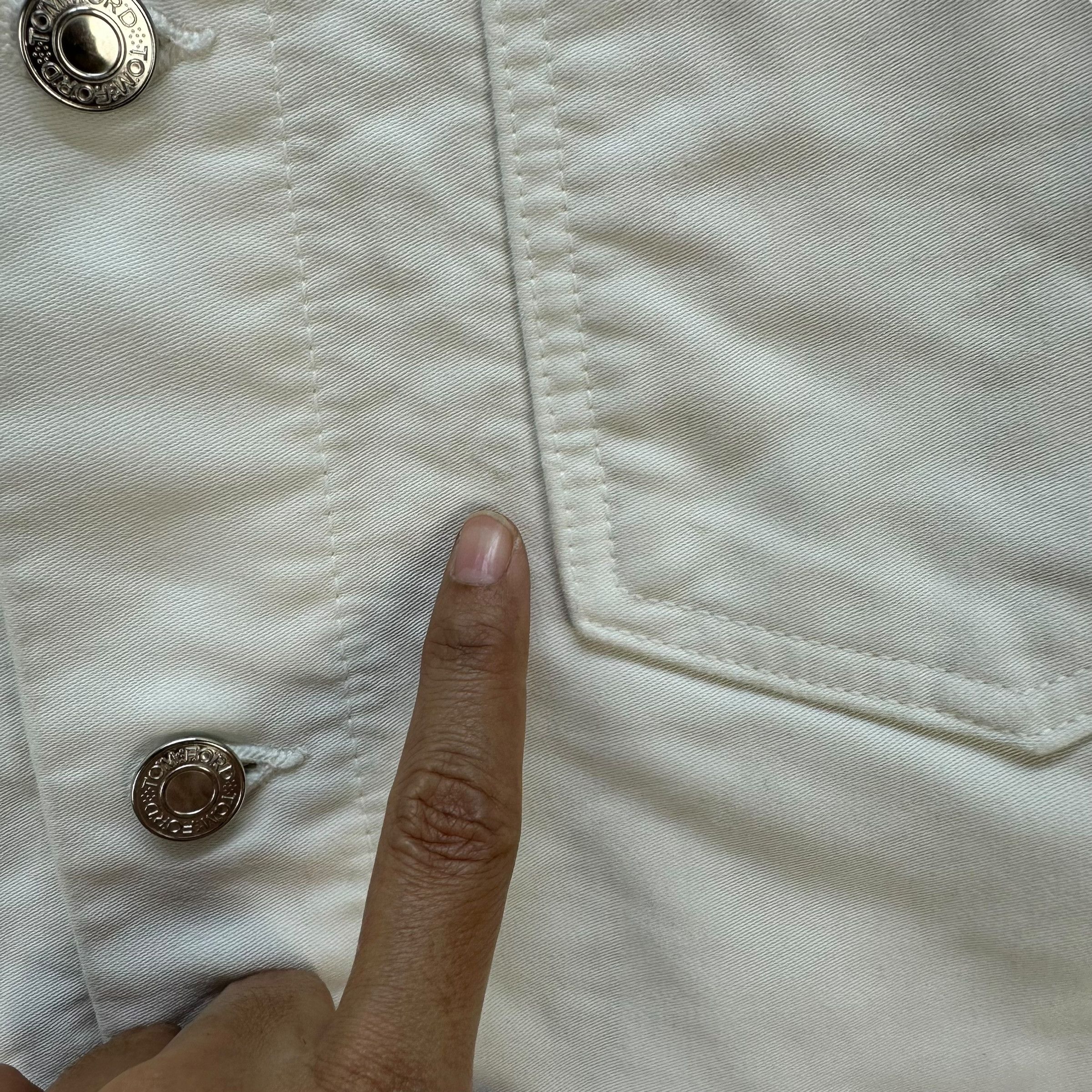 Tom Ford TOM FORD Made in Usa Slim Fit White Denim Jacket #A80-1938 Size US L / EU 52-54 / 3 - 18 Thumbnail