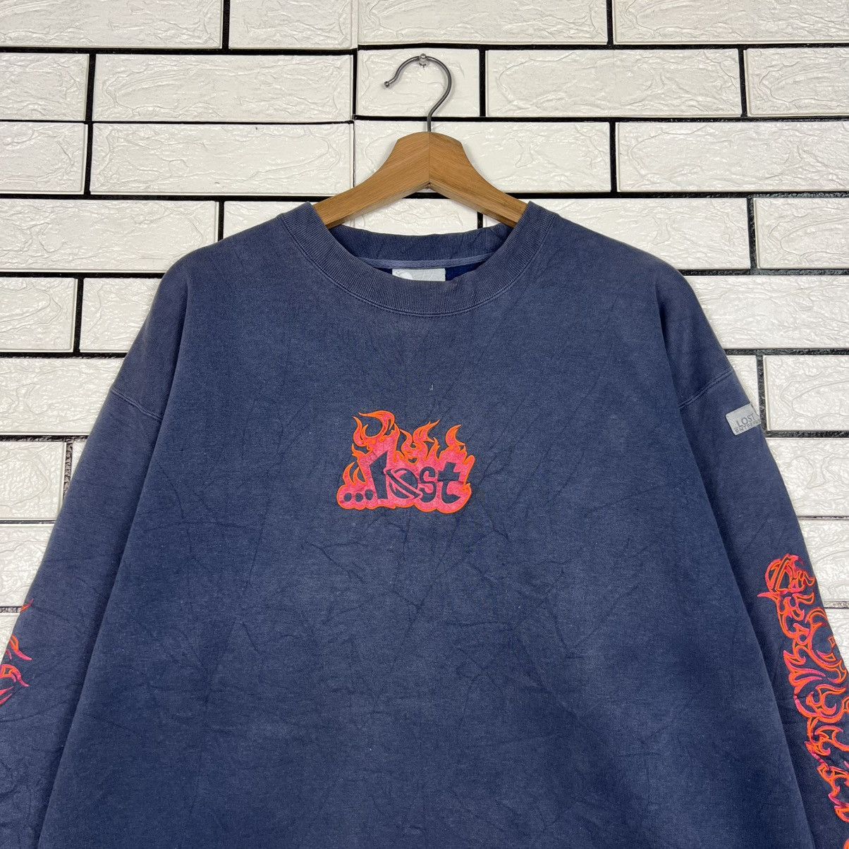 Lost Enterprises LOST FLEECE Fire Big Logo Crewneck Sweatshirt #4201-C192 Size US M / EU 48-50 / 2 - 3 Thumbnail