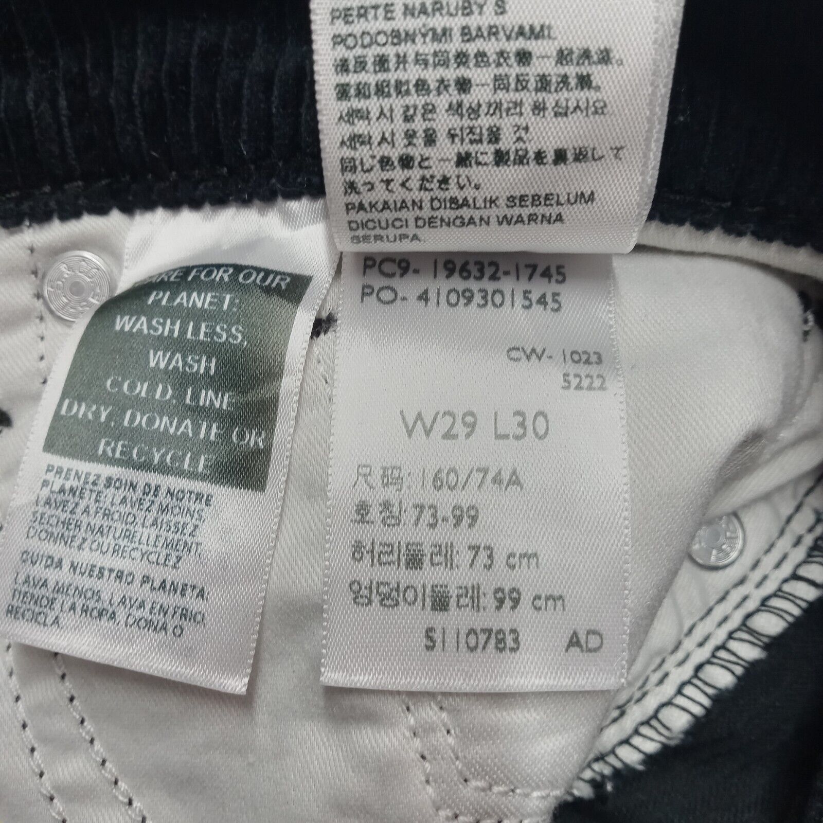 Levi's Levi’s 315 Bootcut Corduroy Women’s Sz 29x30 Black IRREGULAR Size 29" - 5 Thumbnail