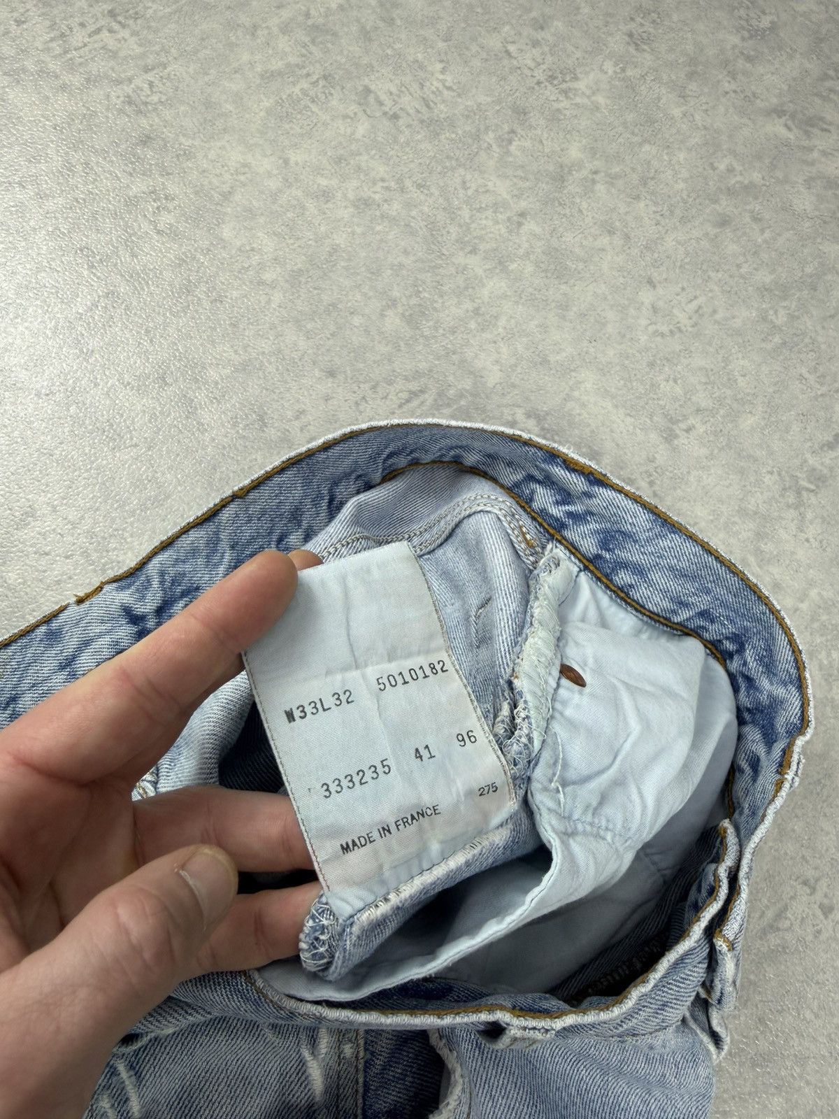 Levi's Vintage Clothing Levi’s 501 Vintage Distressed Jeans Made in France 33x32 Size US 33 - 19 Thumbnail