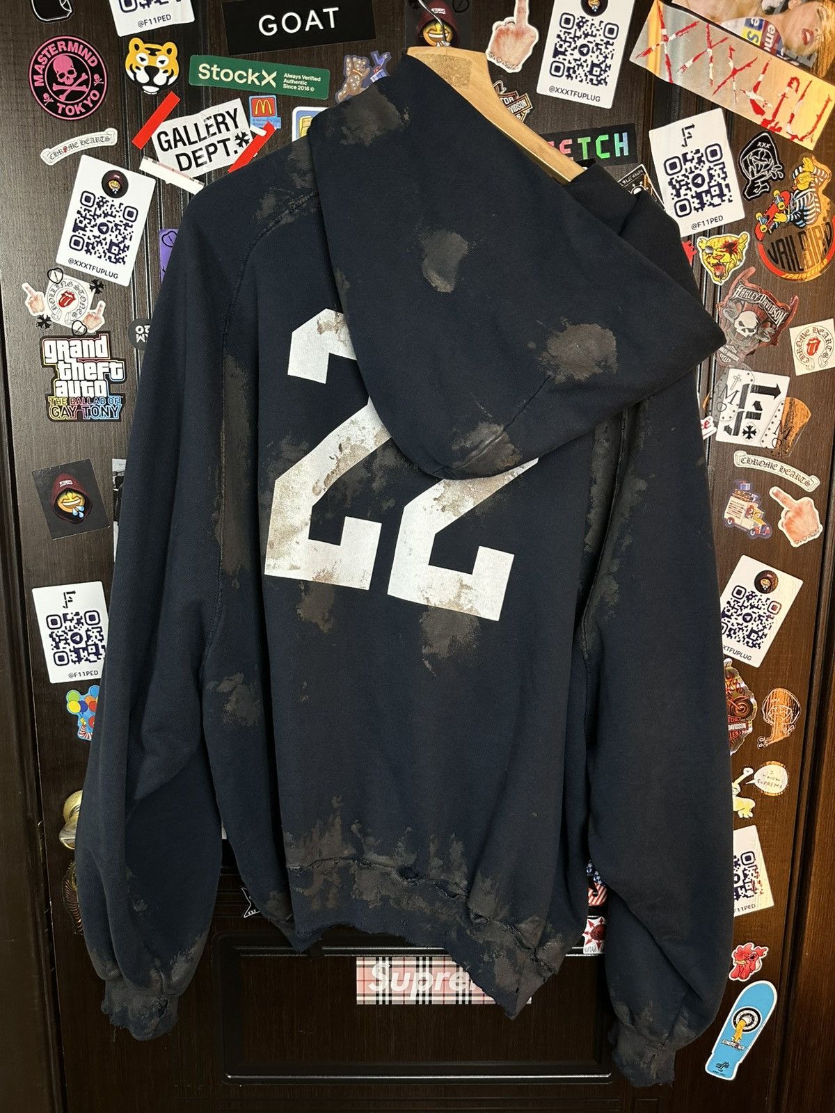 Balenciaga SS22 Dirty Polo Zip-Hoodie