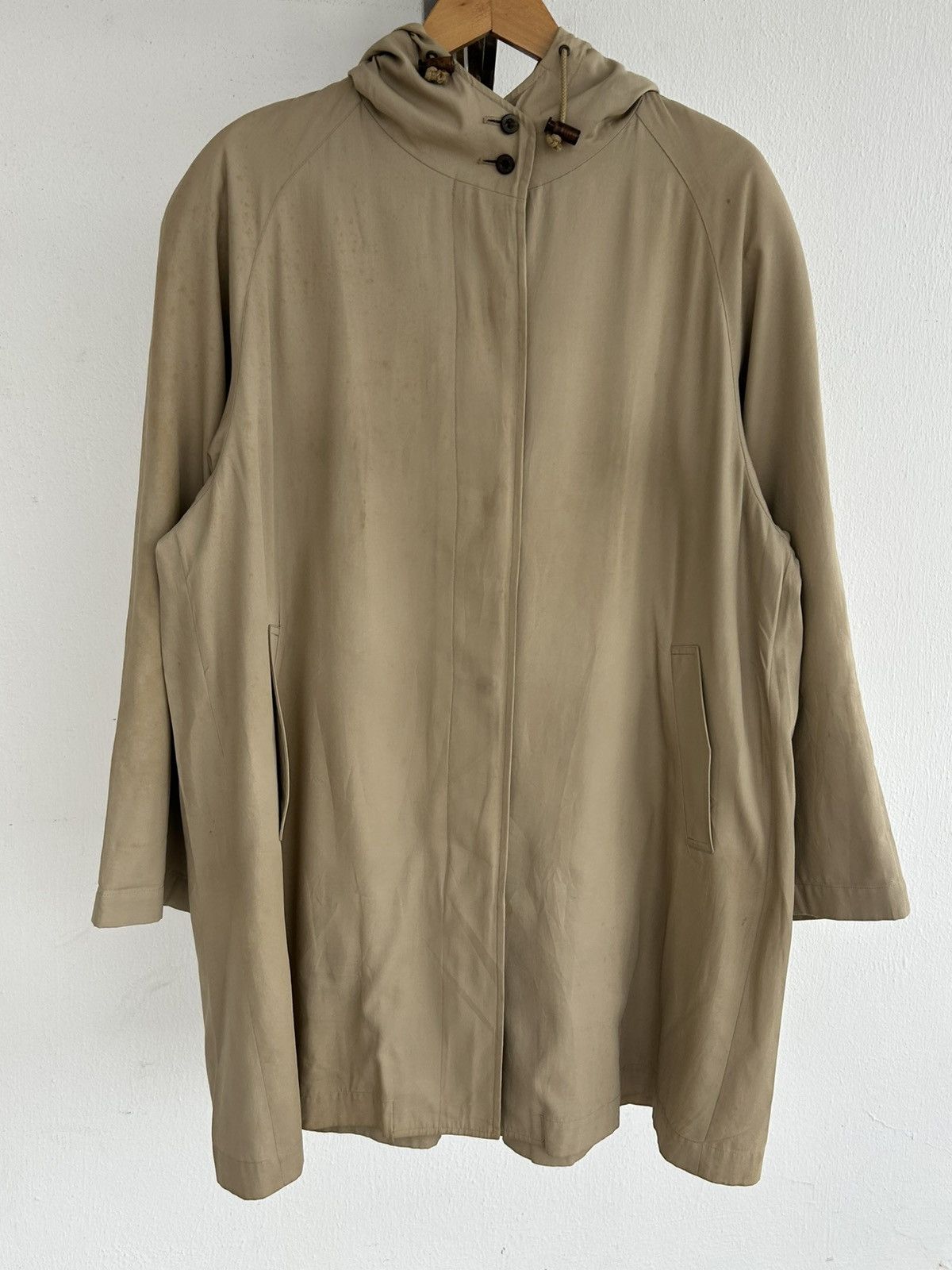 Burberry Burberry Trench Coat Hoodie Beige Vintage Size US L / EU 52-54 / 3 - 1 Thumbnail