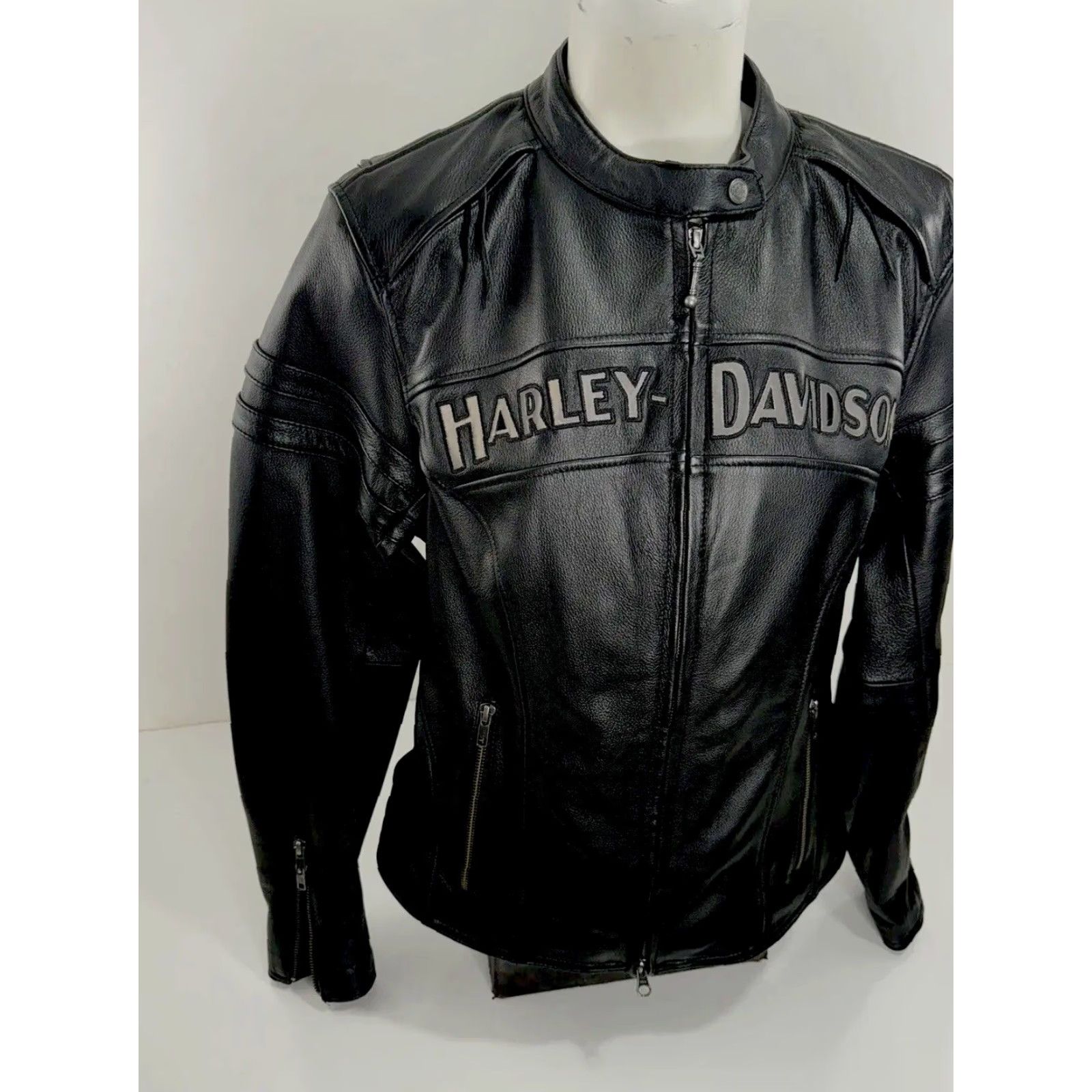 Harley Davidson HARLEY-DAVIDSON Embroidered LEATHER Womens L Motorcycle Jacket - MINT, Black, Motorcycle, Jacket, Women, Harley-Davidson, XS/Adult L Size L / US 10 / IT 46 - 4 Thumbnail