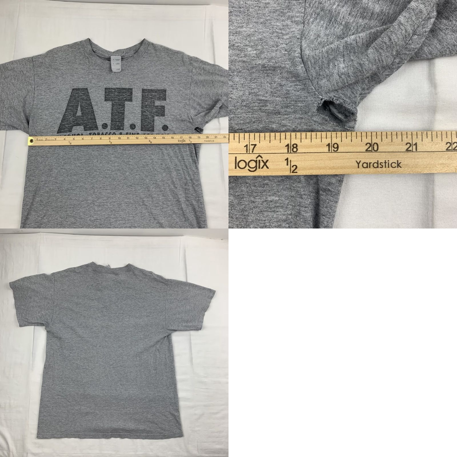 Fruit Of The Loom VINTAGE Fruit of the Loom T-Shirt Men Adult Large Gray Funny Grunge Y2K 90s Worn Size US L / EU 52-54 / 3 - 8 Thumbnail