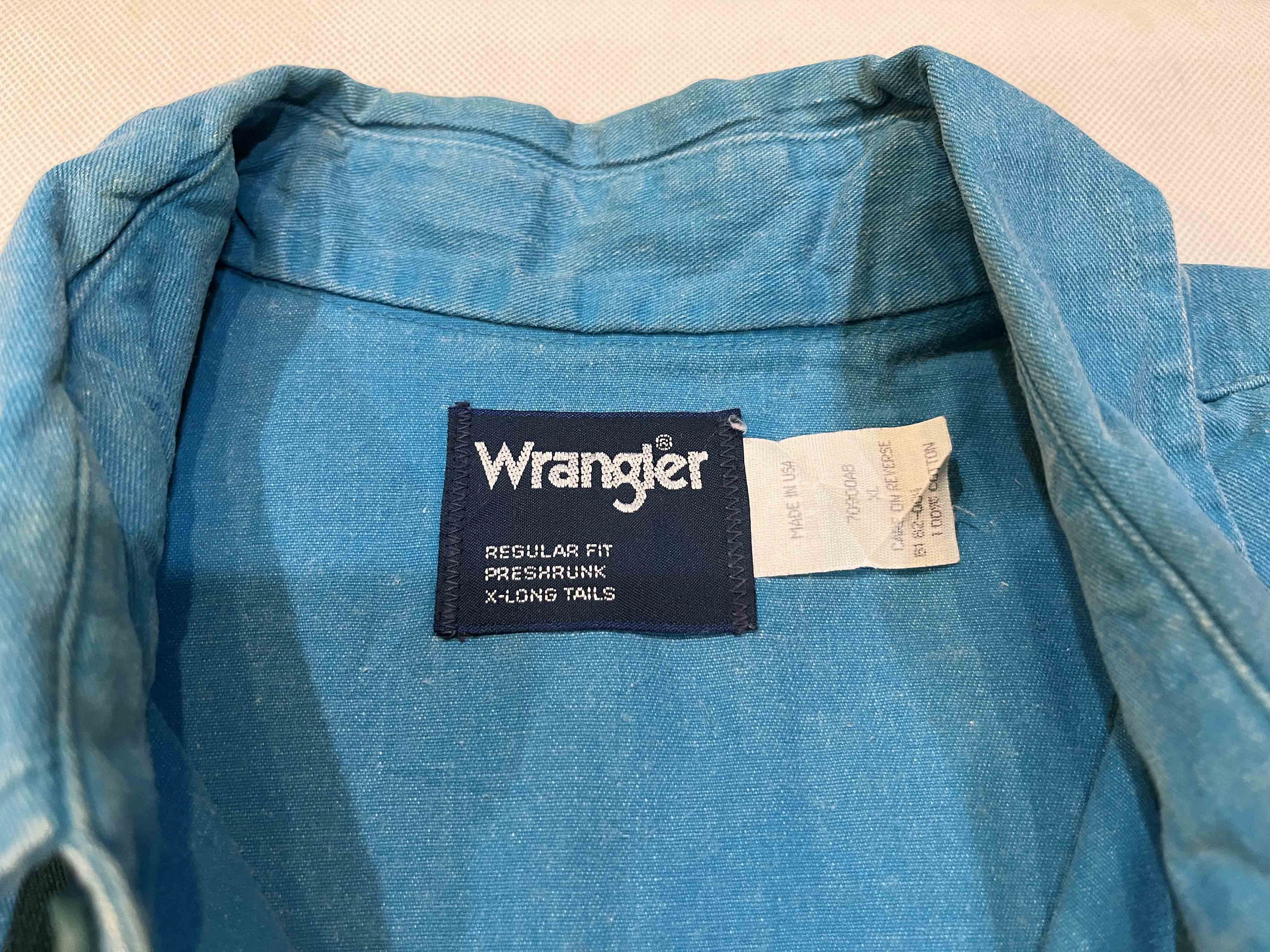 Vintage × Wrangler Vintage Wrangler Brushpopper Western Cowboy Plain Shirt Size US L / EU 52-54 / 3 - 4 Thumbnail