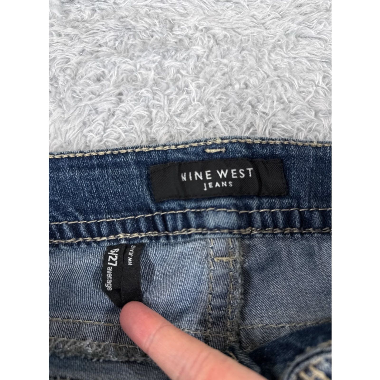 Nine West VINTAGE Nine West Pants Womens 6 Blue Denim Jeans Bootcut NW Embroidered Cotton 28x31 Size 28" / US 6 / IT 42 - 6 Thumbnail