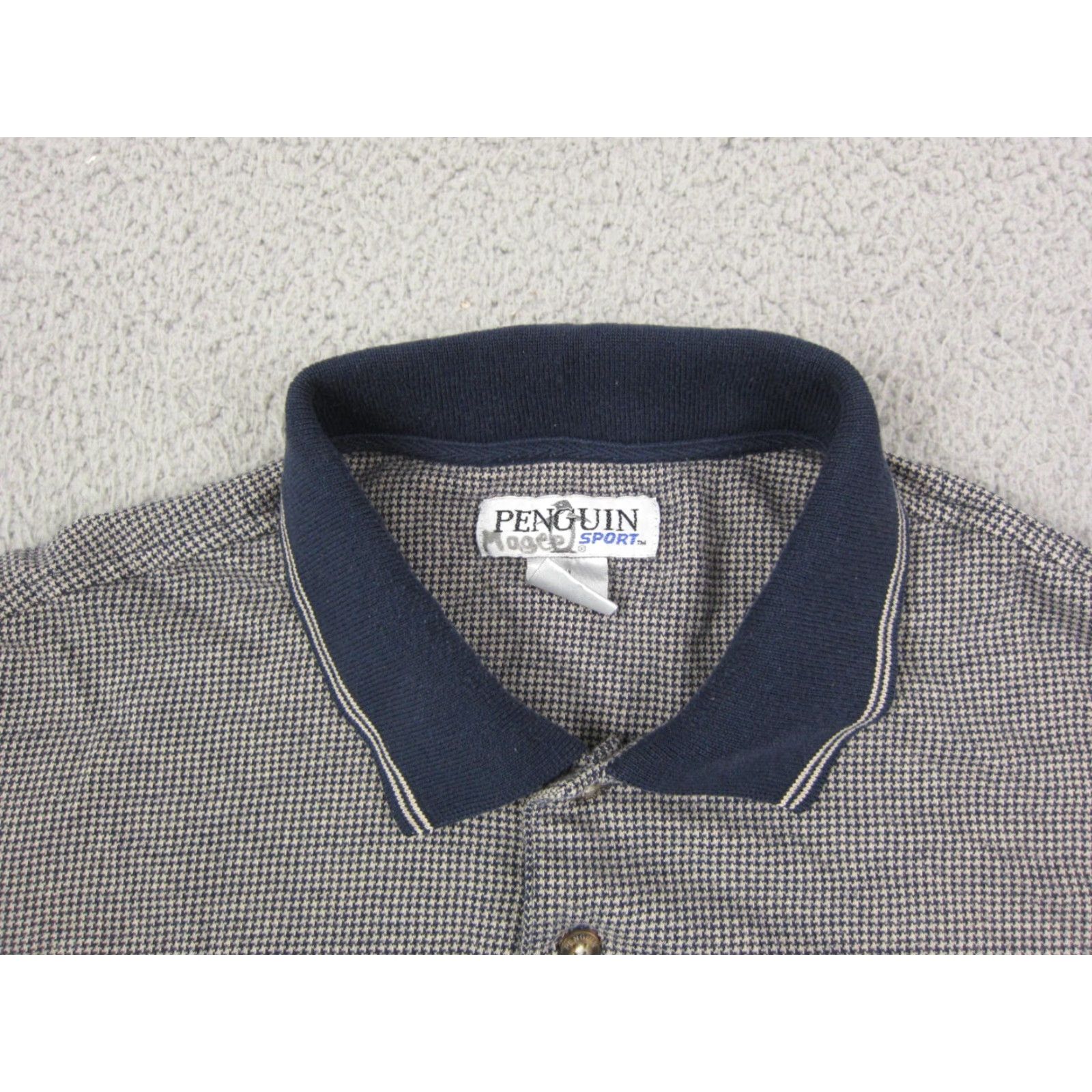 Vintage VINTAGE Penguin Polo Shirt Mens XL Blue Houndstooth 60s 70s Golf Polo Shirt Size US XL / EU 56 / 4 - 4 Thumbnail