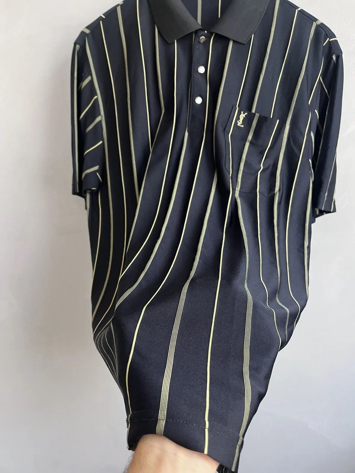 Yves Saint Laurent VINTAGE 90s silk Yves Saint Laurent polo T shirt old money Size US XL / EU 56 / 4 - 6 Thumbnail