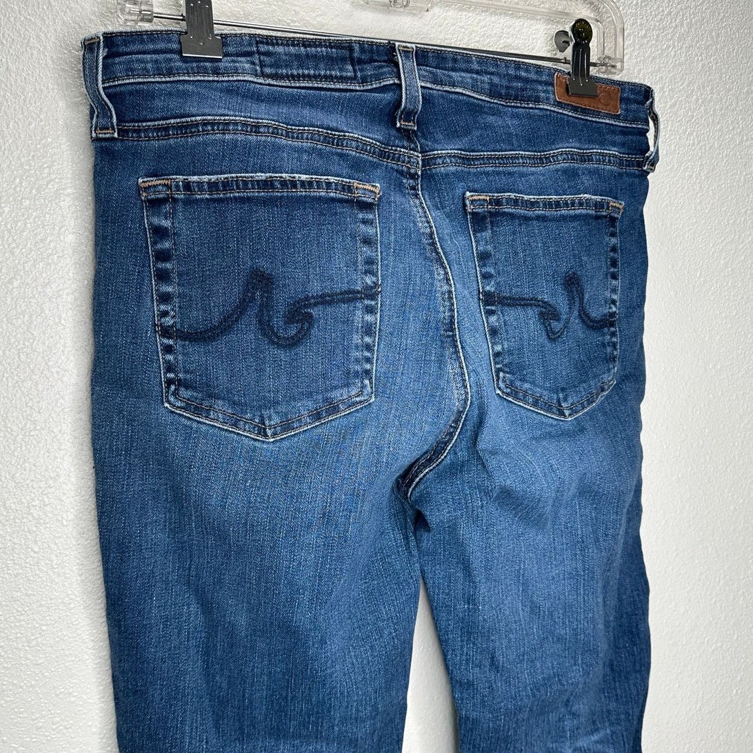 AG Adriano Goldschmied AG Medium Dark Wash Prima Cigarette Leg Whiskered Jeans 30R Size 30" / US 8 / IT 44 - 6 Thumbnail