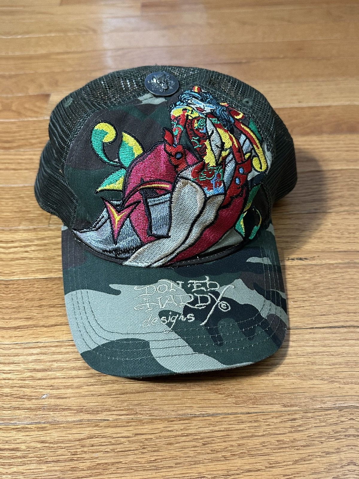 Vintage Camo Ed Hardy Trucker Hat | Grailed