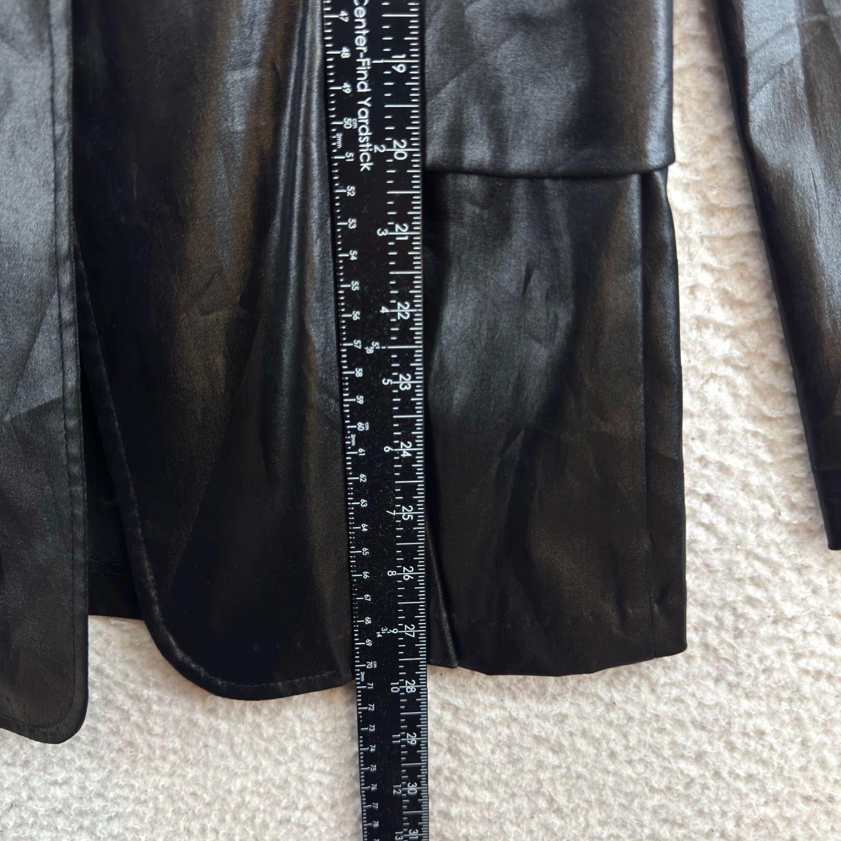 XOXO VINTAGE XOXO Blazer Jacket Blazer Small Womens Black Wet Look Matrix Cyber Goth Rave Y2K Size S / US 4 / IT 40 - 7 Thumbnail