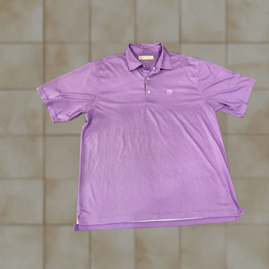 Vintage Donald Ross Polo Shirt Mens XL Purple Gingham Short Sleeve Golf Performance Knit Size US XL / EU 56 / 4 - 1 Thumbnail