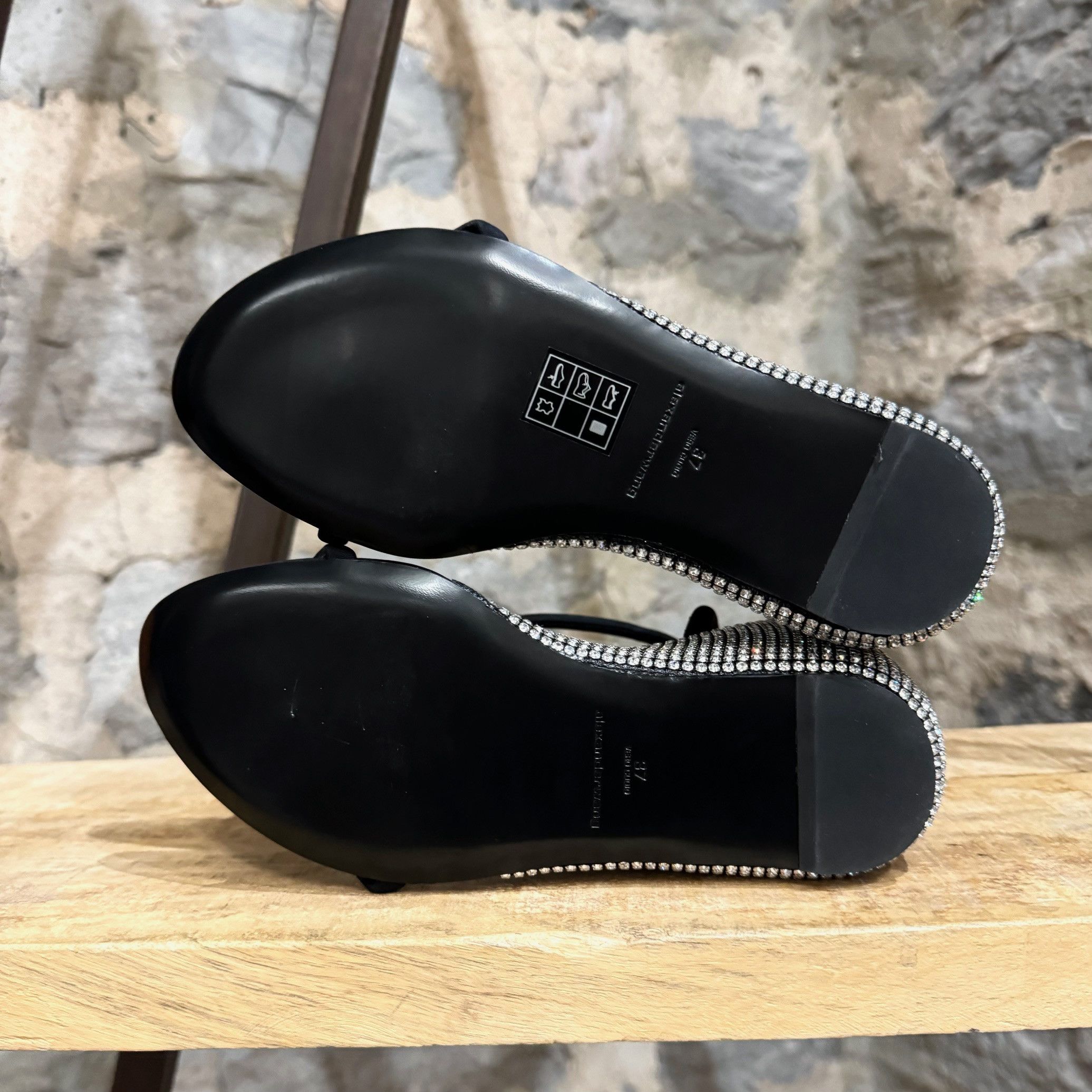 Alexander Wang Alexander Wang Black Dahlia Rhinestone Wedge Sandals Size US 7 / IT 37 - 8 Thumbnail