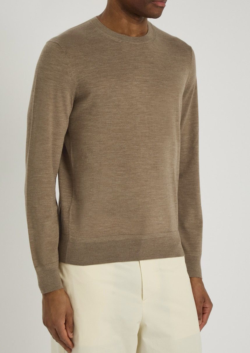 Tom Ford TOM FORD FINE GAUGE MERINO CREWNECK LIGHTTAUPE BROWN SIZE 52 Size US L / EU 52-54 / 3 - 2 Thumbnail