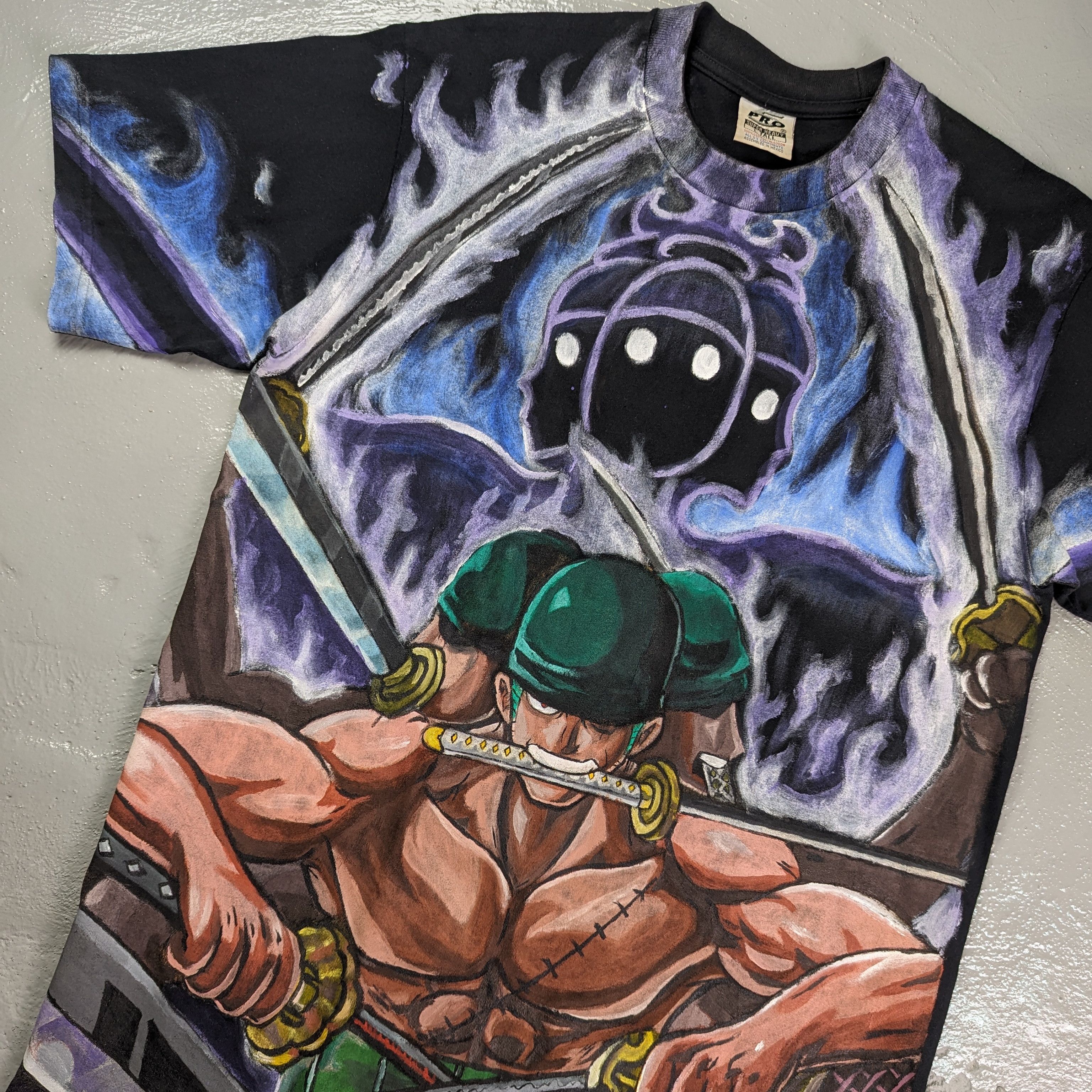 Anime One piece Roronoa Zoro Custom painted T-shirt Size US L / EU 52-54 / 3 - 2 Thumbnail