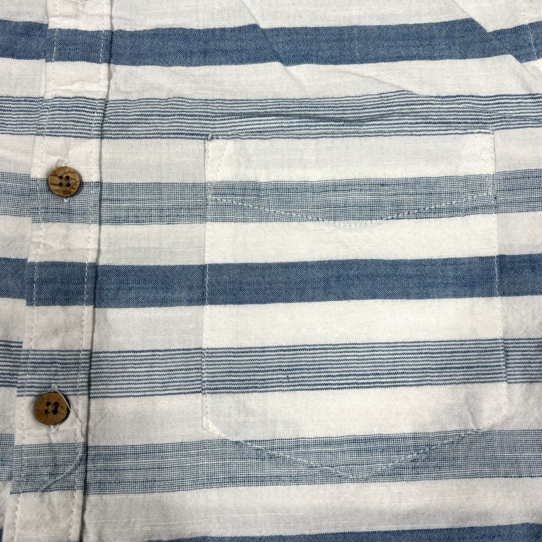 Denime DENIM & FLOWER Shirt Button-Up Denim Striped Multicolor Men Medium Shirt Button-Up Collared Short Sleeve Regular Mens Size US M / EU 48-50 / 2 - 3 Thumbnail