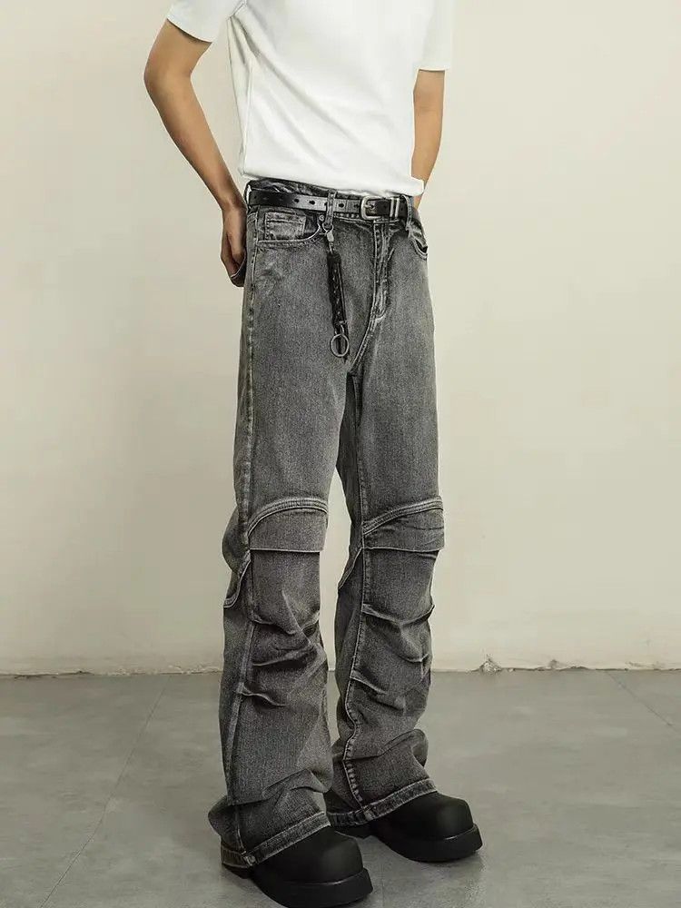 Designer × Japanese Brand Distressed frayed micro flare jeans Size US 30 / EU 46 - 2 Thumbnail