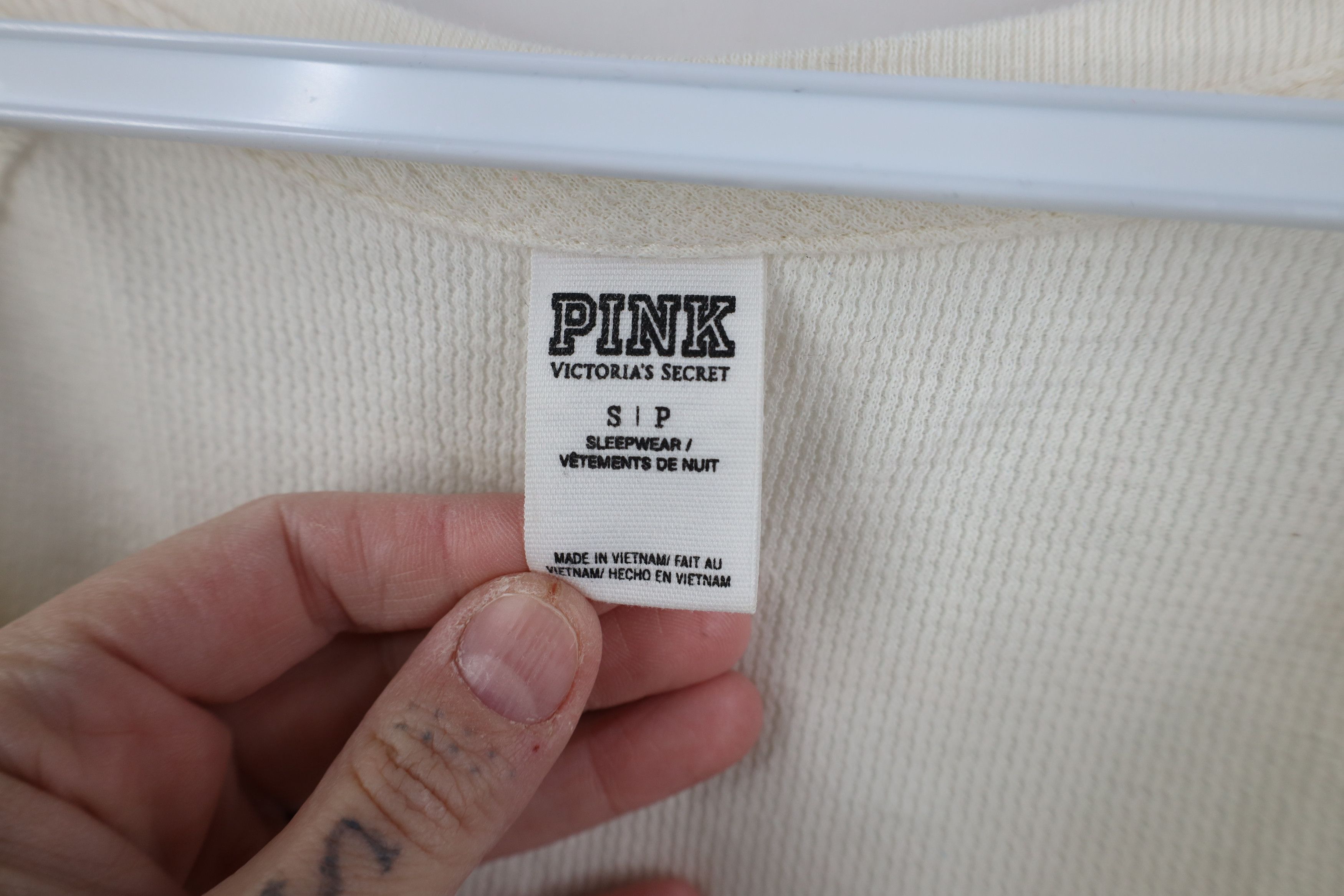 Pink Vintage Y2K Pink Victorias Secret Waffle Knit T-Shirt Size S / US 4 / IT 40 - 8 Thumbnail