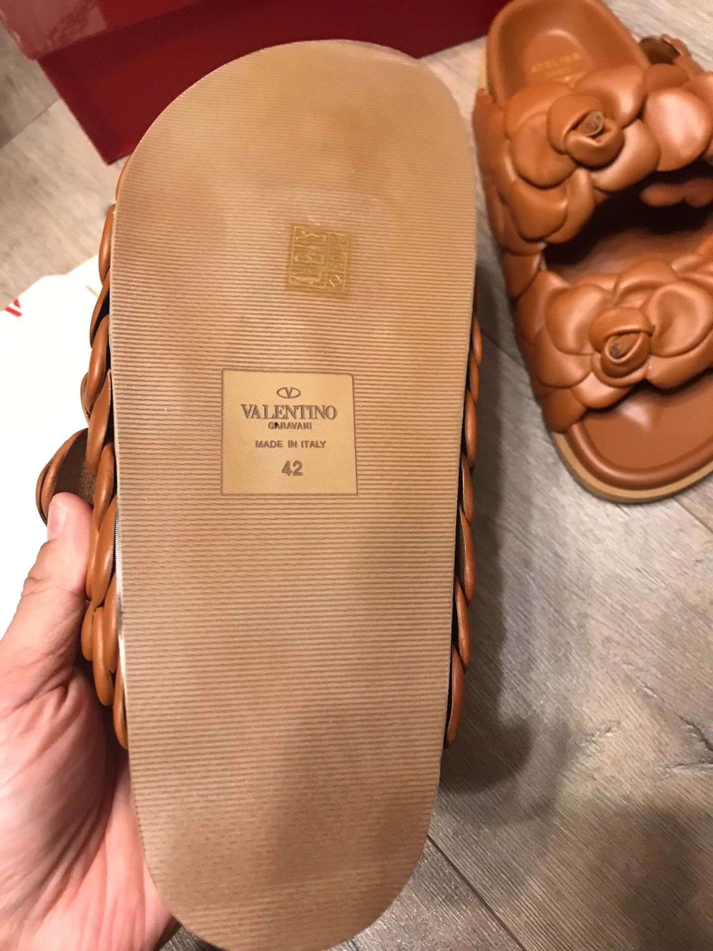 Valentino Valentino New 3D Flower Full Leather Slippers 42 EU Size US 9 / EU 42 - 5 Thumbnail